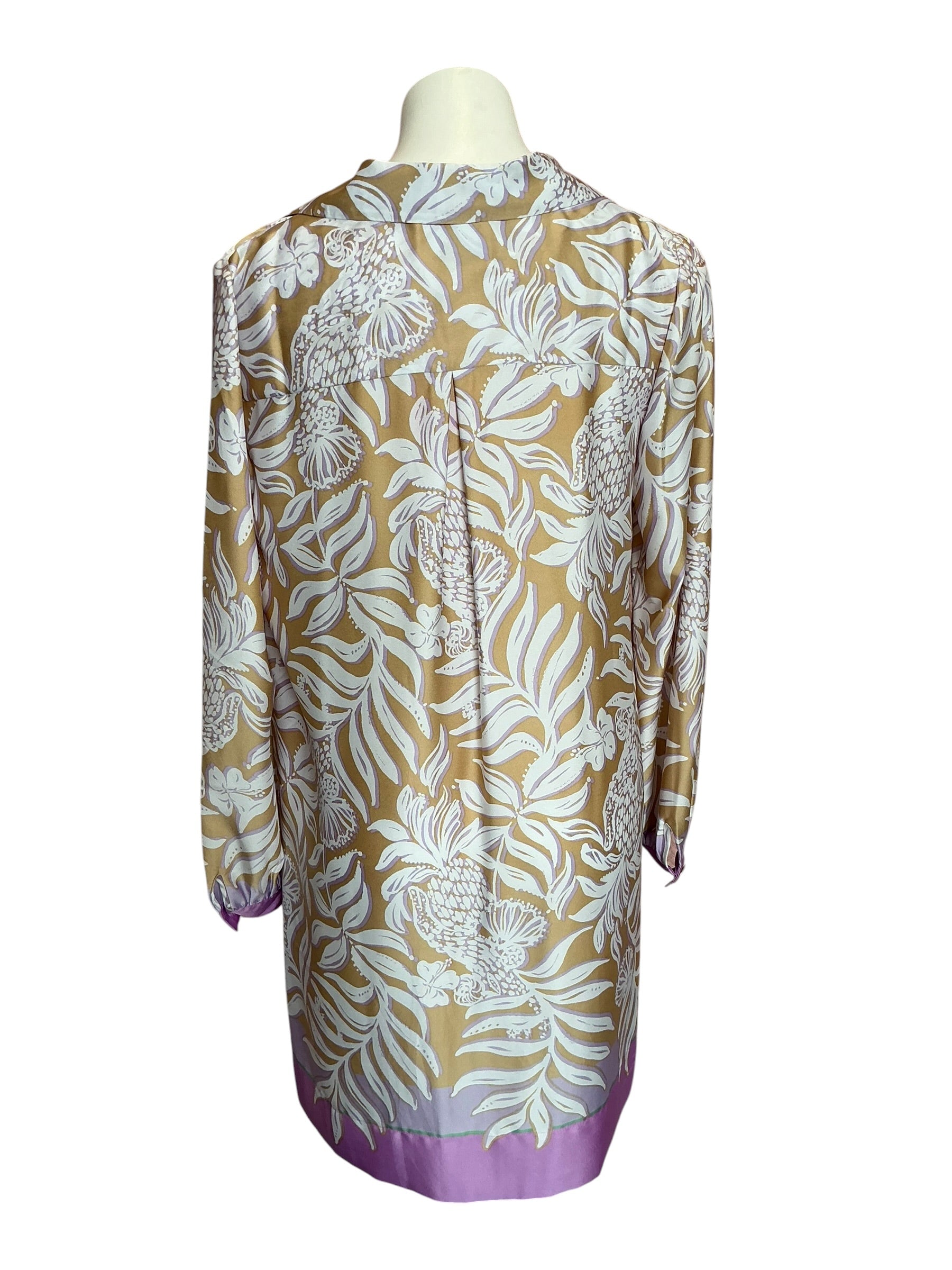 Lilly Pulitzer Iralanne Long Sleeve Popover Shirtdress Rattan Bon Vivants - Size 8