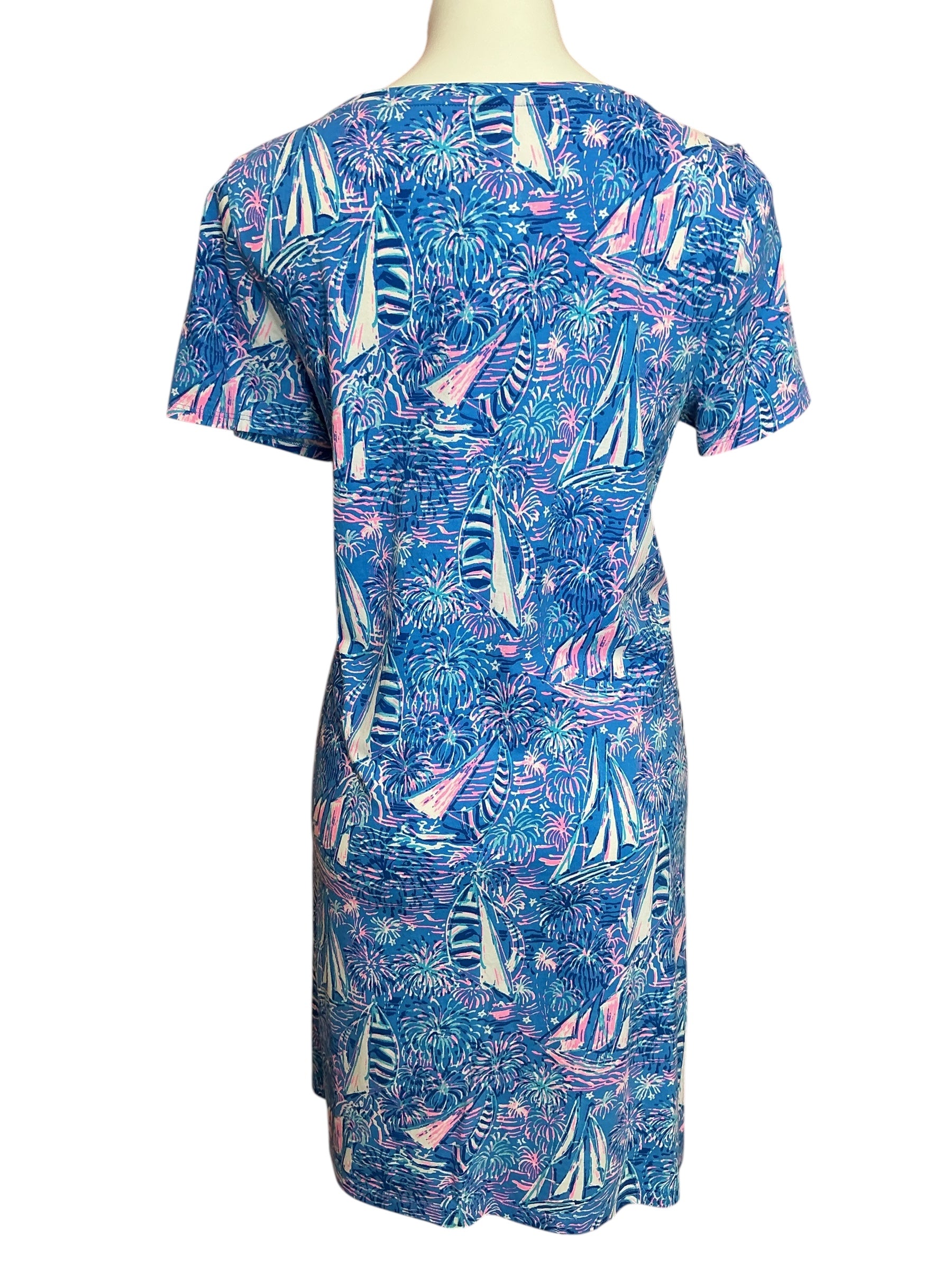 Lilly Pulitzer Cody T-Shirt Dress Boca Blue It’s A Sailabration - Size L