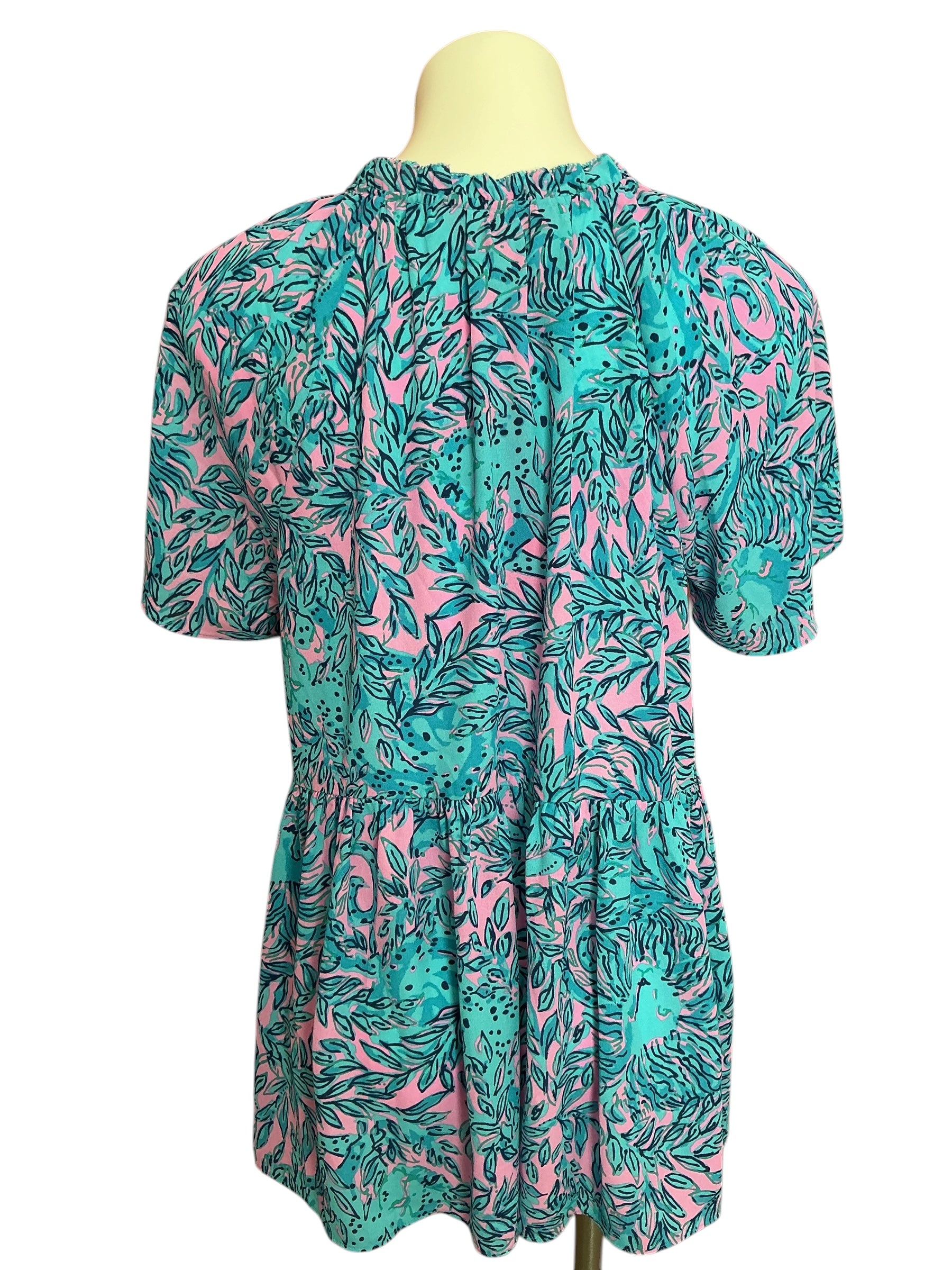 Lilly Pulitzer NWT Zadie Top Bermuda Blue You Grow Girl - Size L