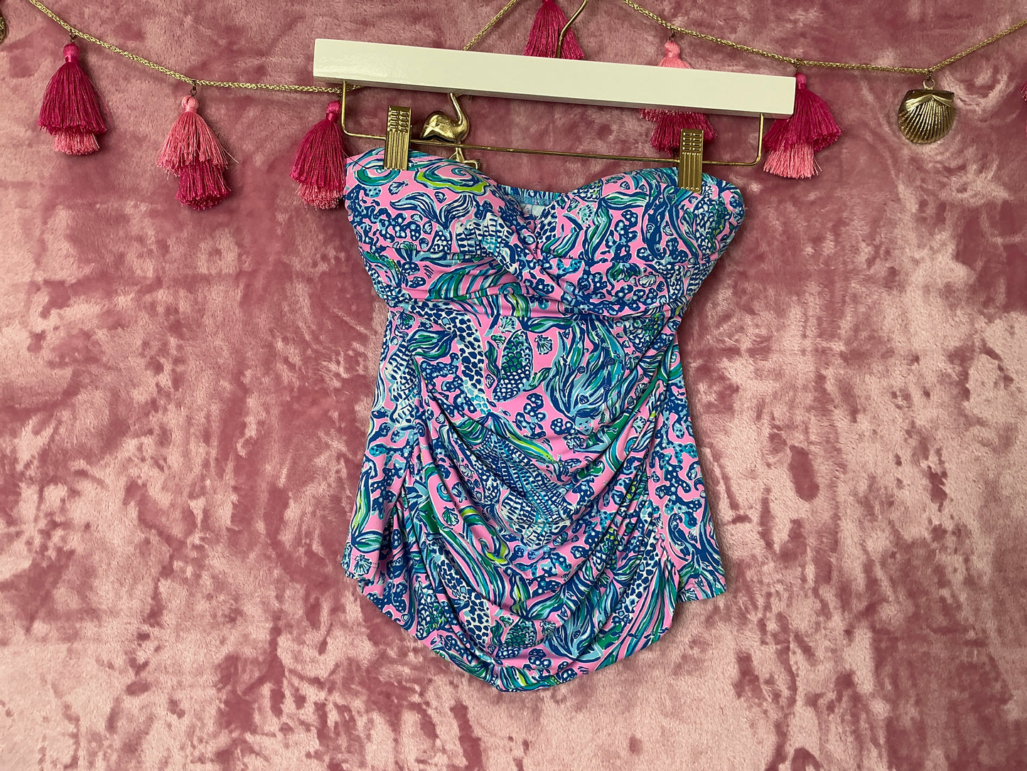 Lilly Pulitzer Tankini Top NWT - Flamenco Tankini - Lilac Rose - We Mermaid It - Size 2