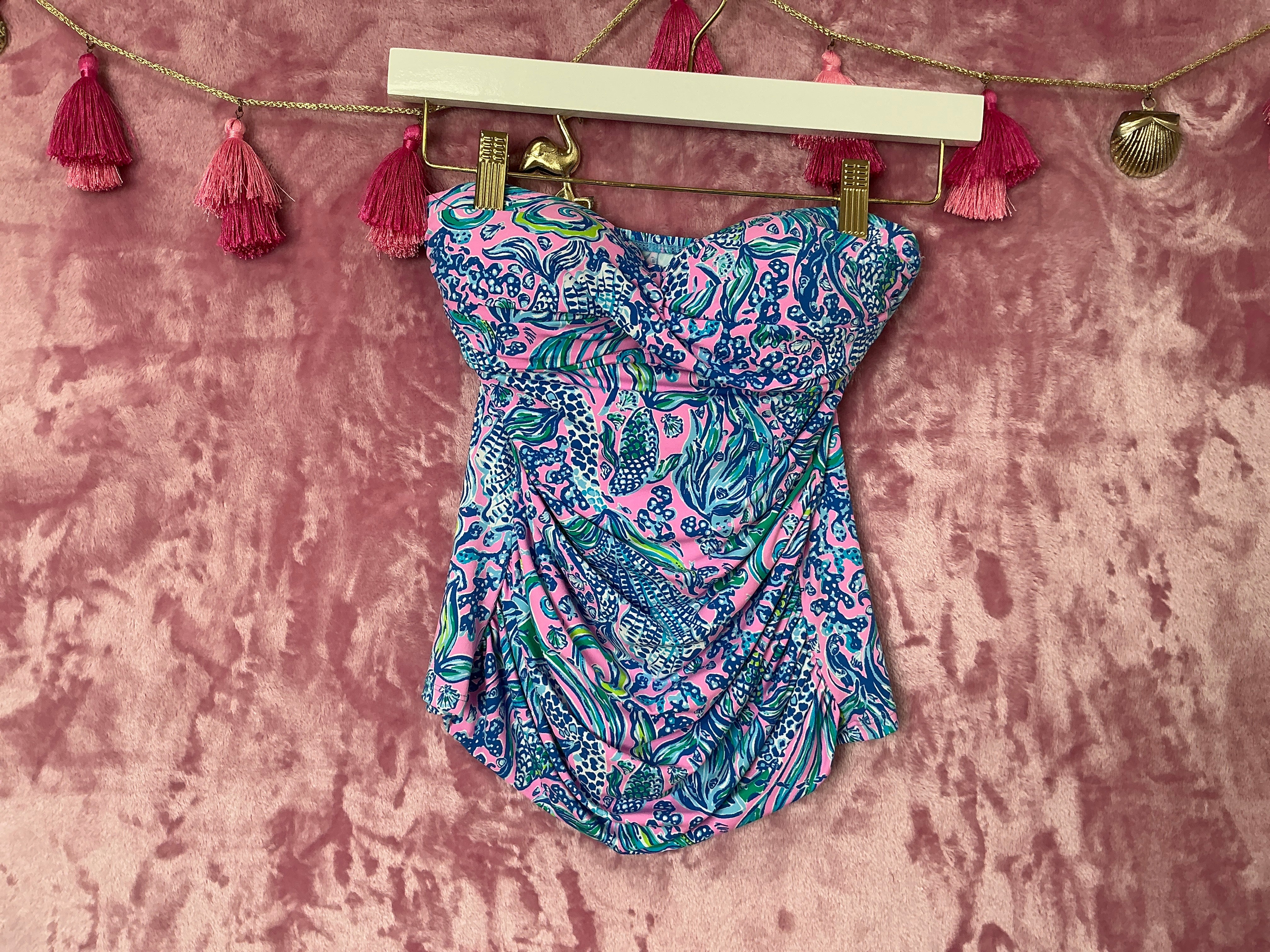 Lilly Pulitzer Tankini Top NWT - Flamenco Tankini - Lilac Rose - We Mermaid It - Size 2