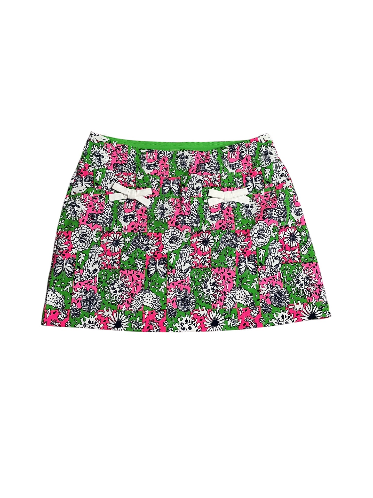 Lilly Pulitzer- Luxletic Monica Skort Multi Lil Chicken Check Golf Size 6