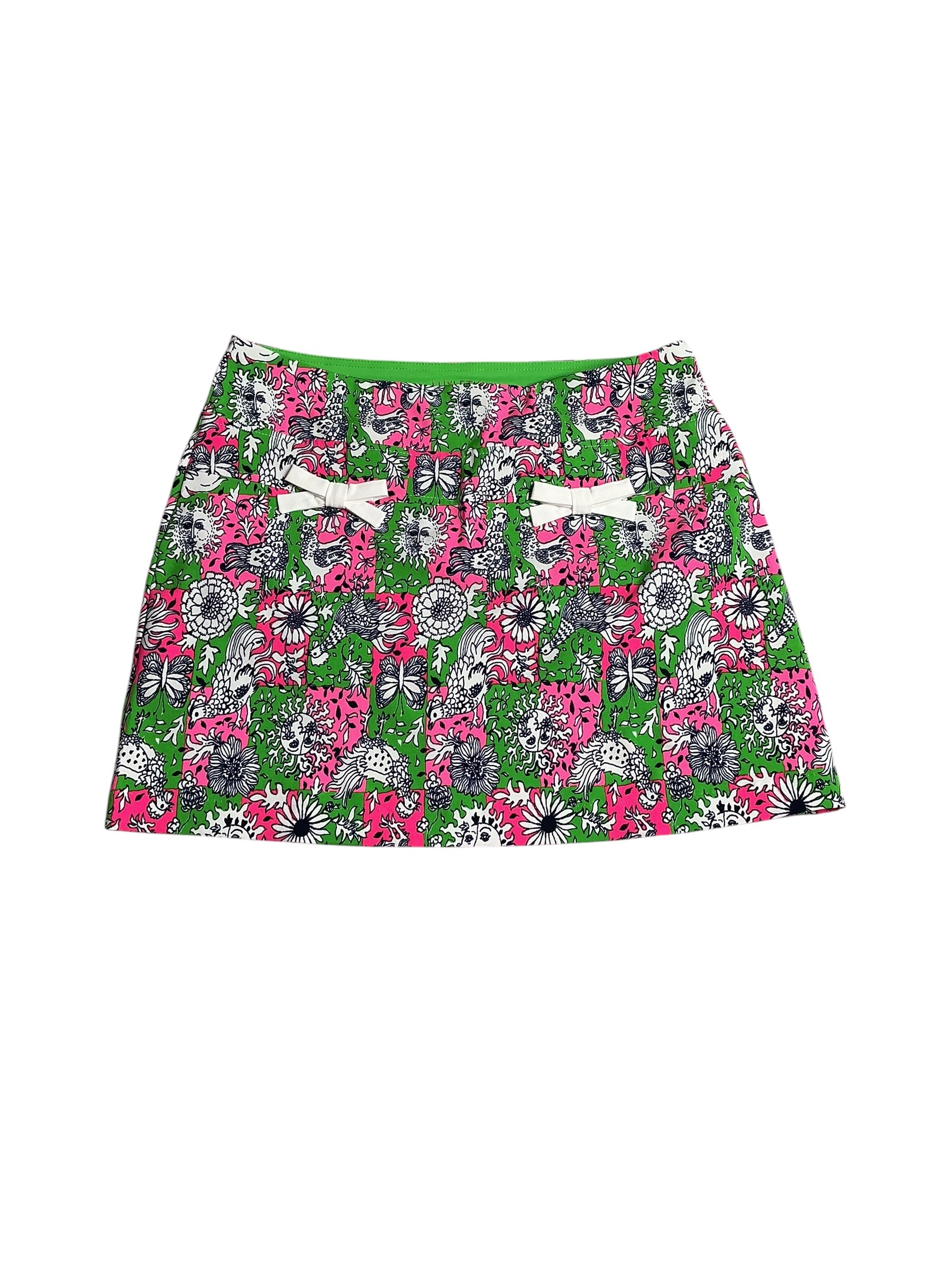 Lilly Pulitzer- Luxletic Monica Skort Multi Lil Chicken Check Golf Size 6