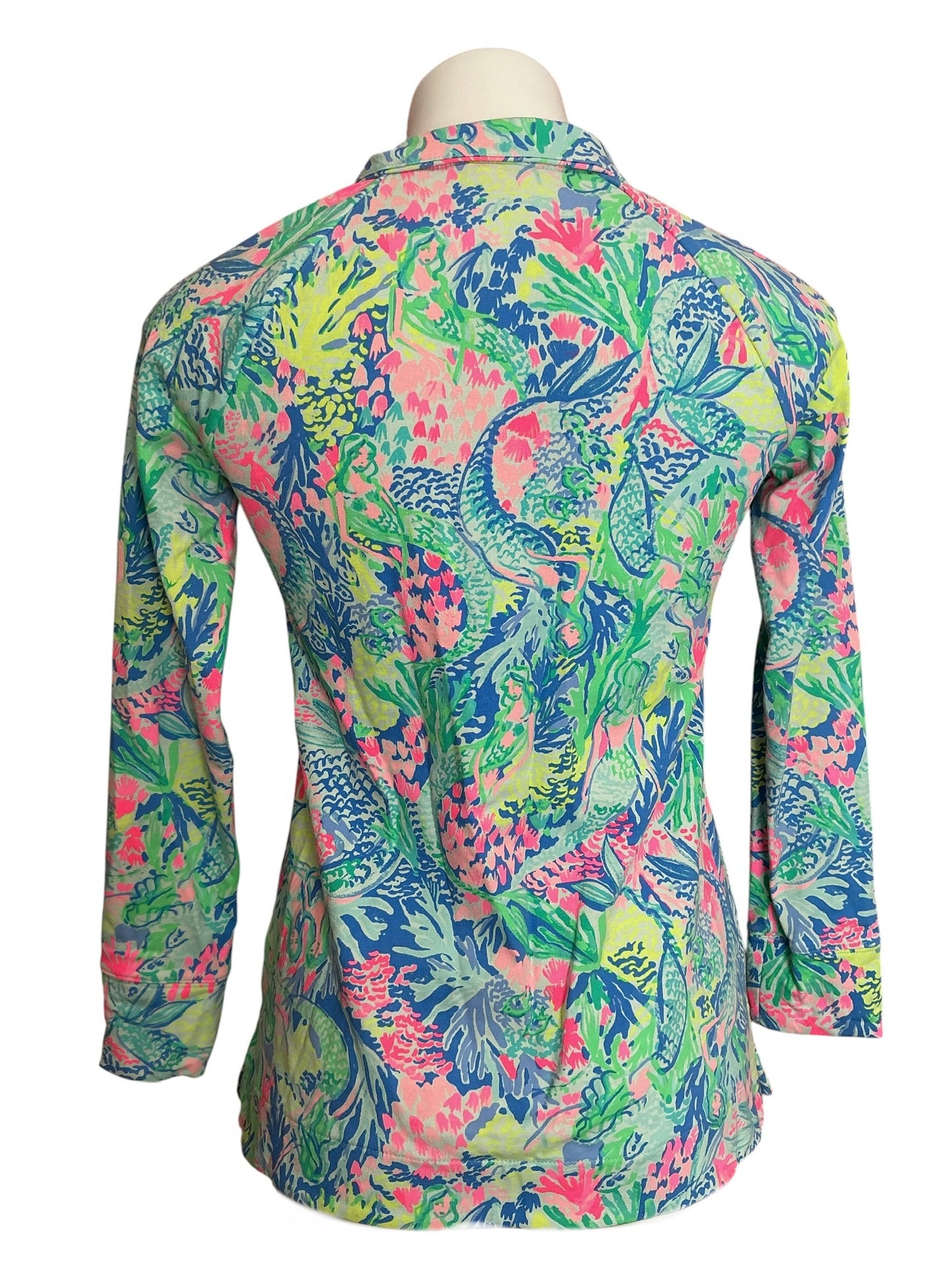 Lilly Pulitzer Skipper Popover Top Multi Mermaids Cove - Size XXS