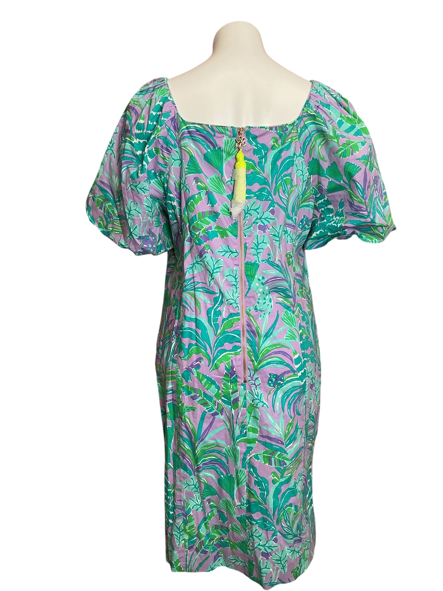 Lilly Pulitzer NWT Lettie Short Sleeve Dress Purple Iris On The Chase - Size 14