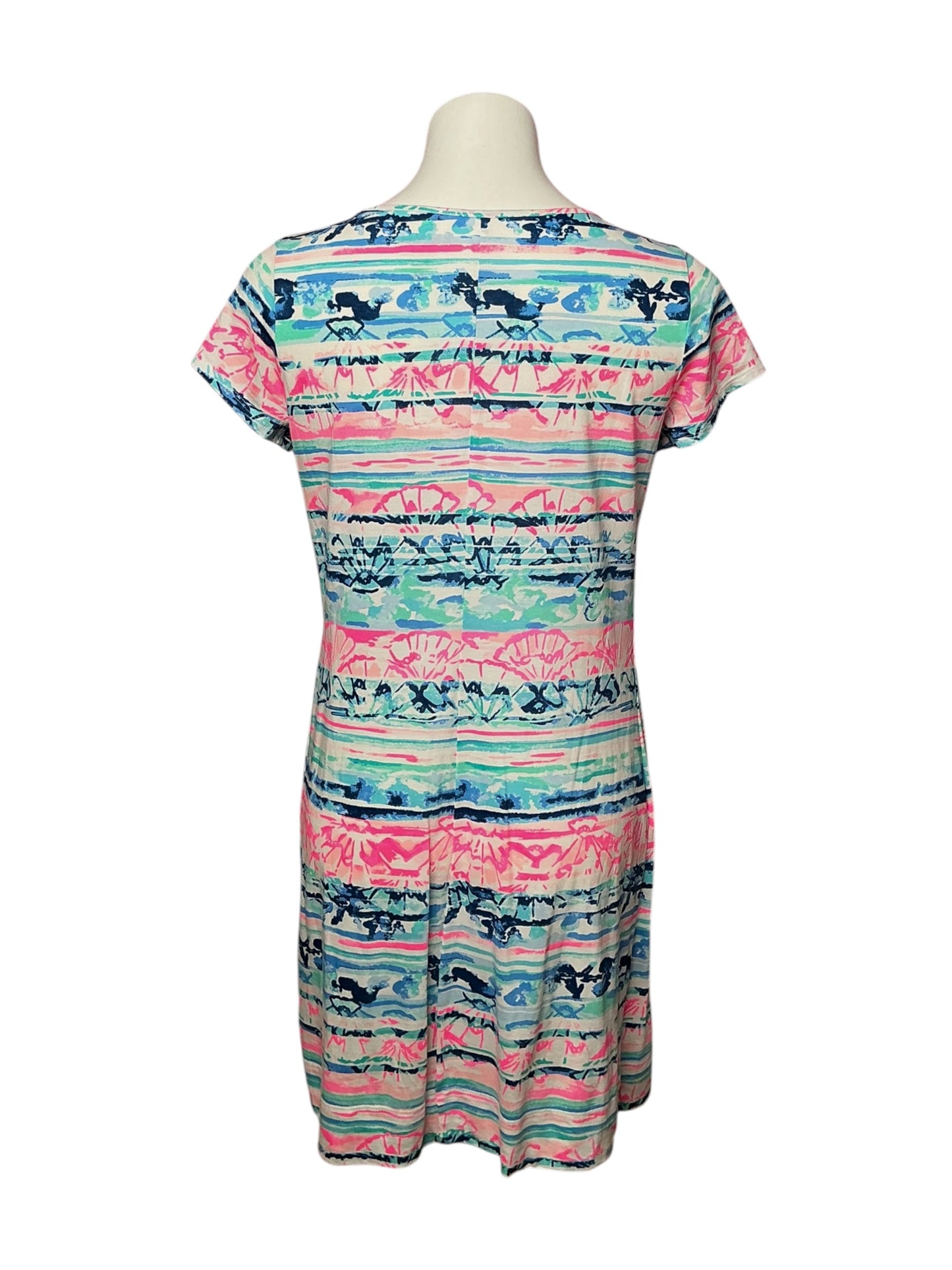 Lilly Pulitzer Short Sleeve Marlowe Dress A Wave From It All - Size M