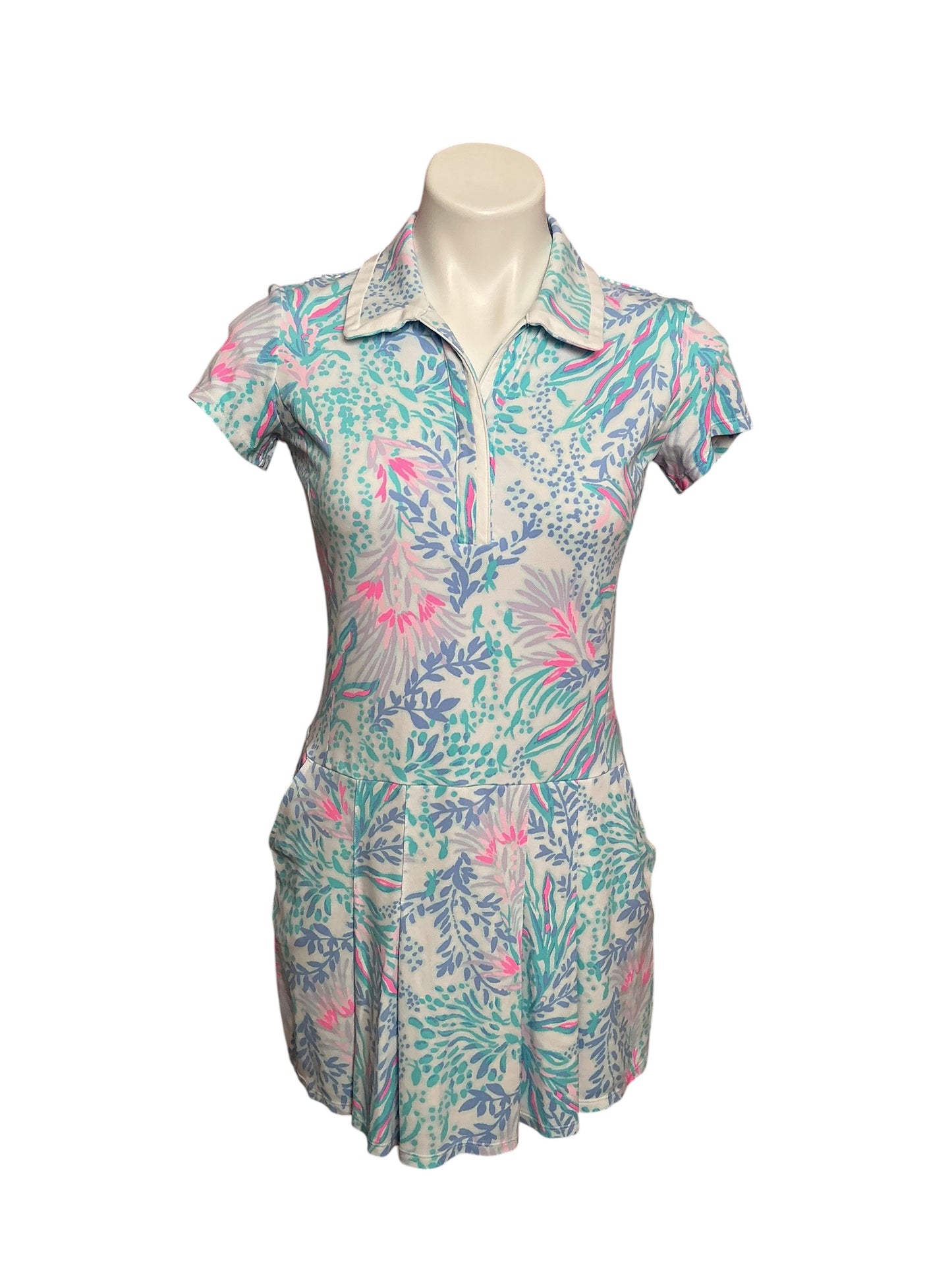 Lilly Pulitzer UPF 50+ Luxletic Jessamy Dress Via Del Mar - Size XS