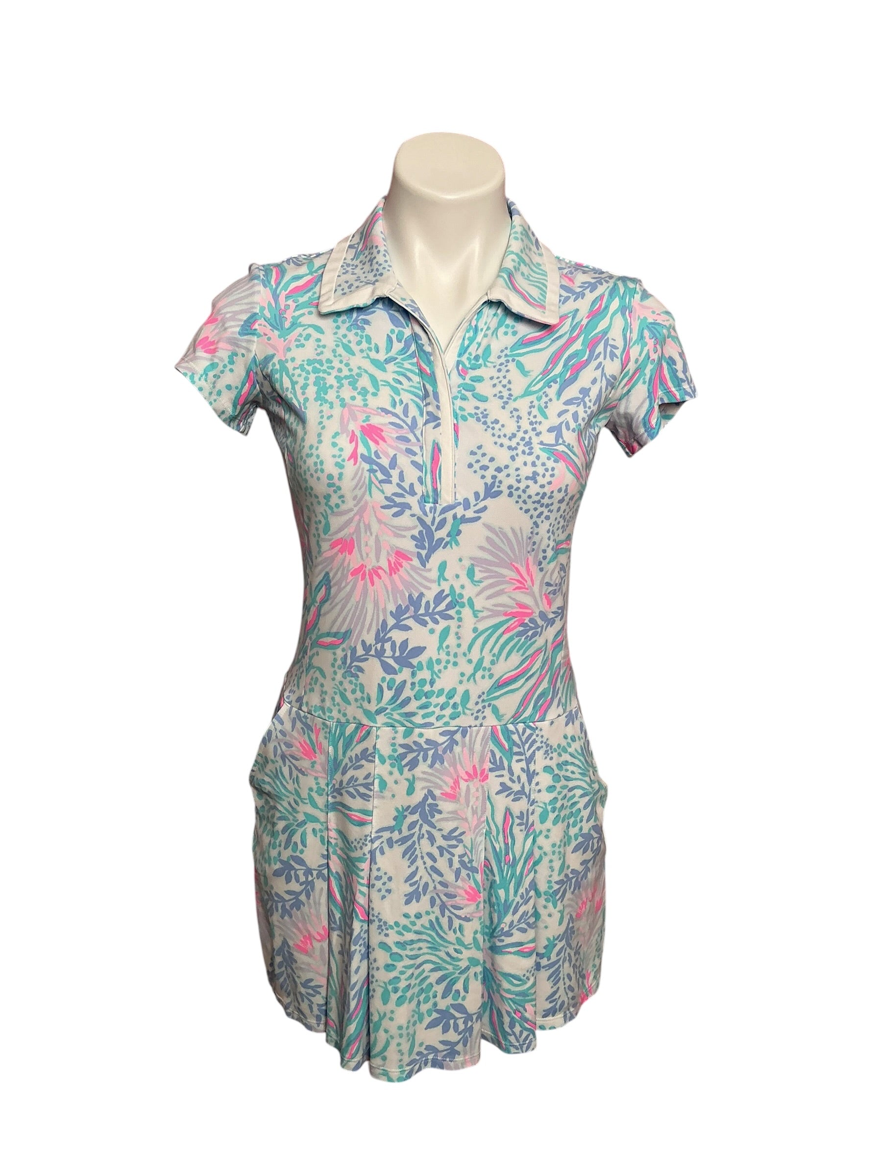 Lilly Pulitzer UPF 50+ Luxletic Jessamy Dress Via Del Mar - Size XS