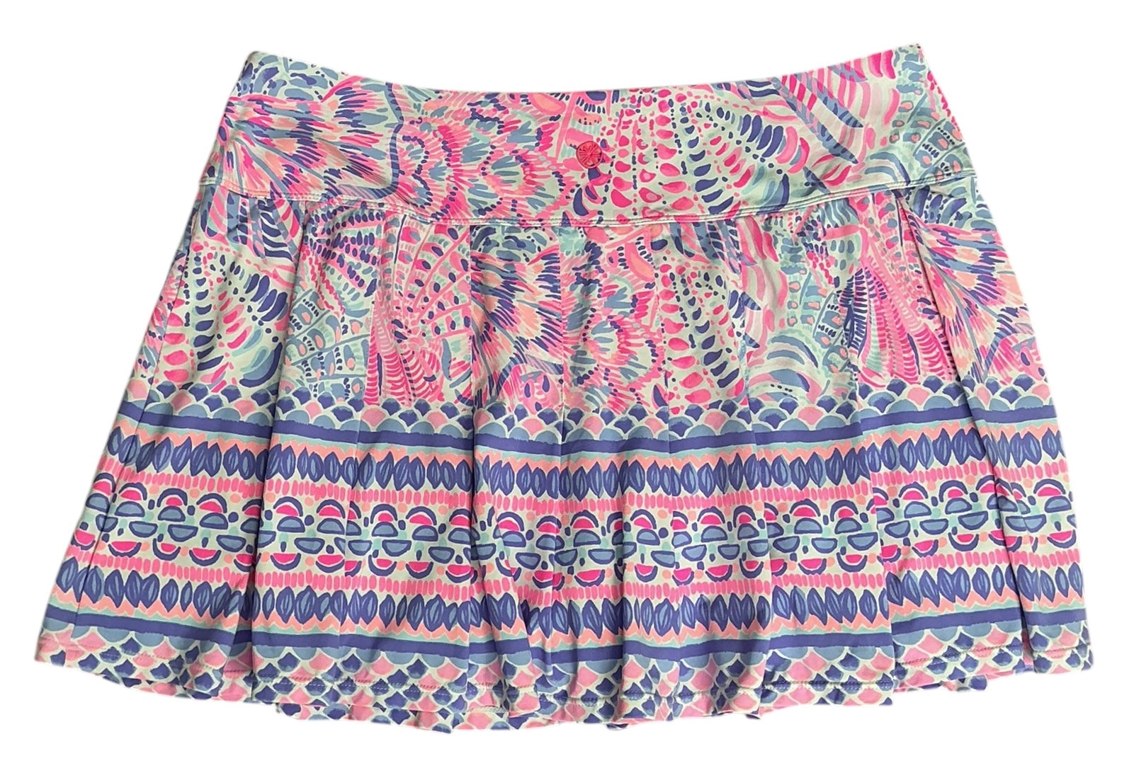 Lilly Pulitzer Luxletic Annora Skort Raz Berry Sea You Soon - Size L