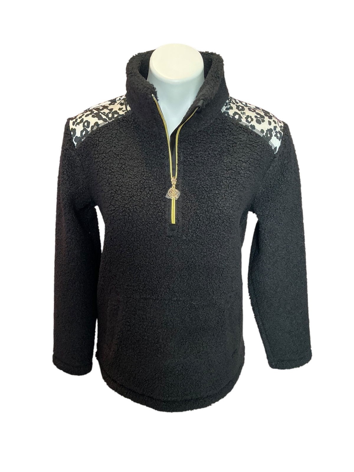 Lilly Pulitzer Wallen Sherpa Half Zip Noir - Size M