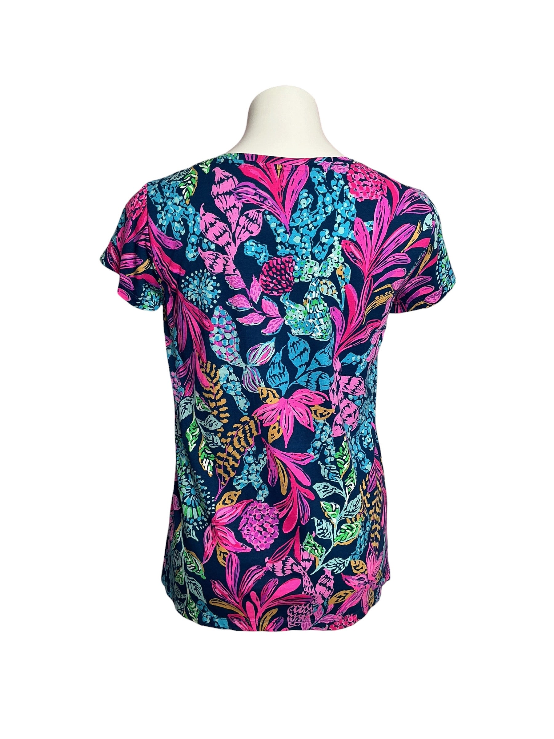 Lilly Pulitzer Meredith Tee Aegean Navy Calypso Coast- Size S
