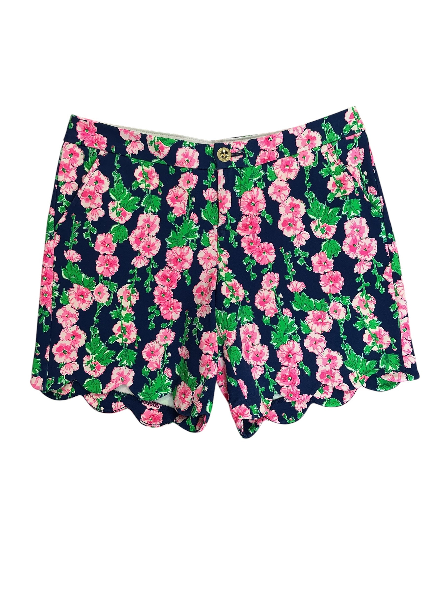 Lilly Pulitzer NWT Darci Knit Shorts Oyster Bay Navy De Vine - Size 6