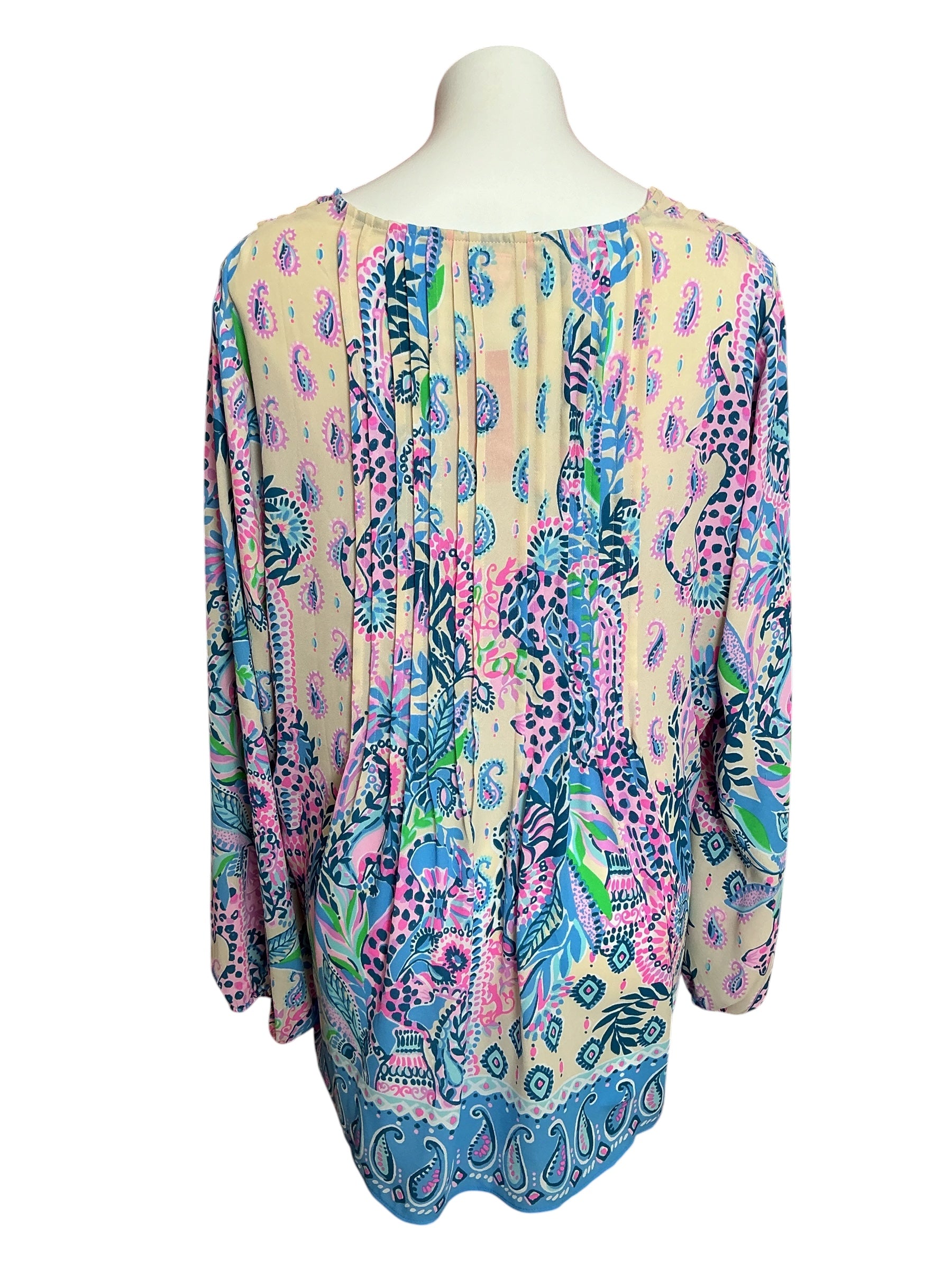 Lilly Pulitzer Marilina Long Sleeve Tunic Top Multi All Together Now Engineered - Size XL