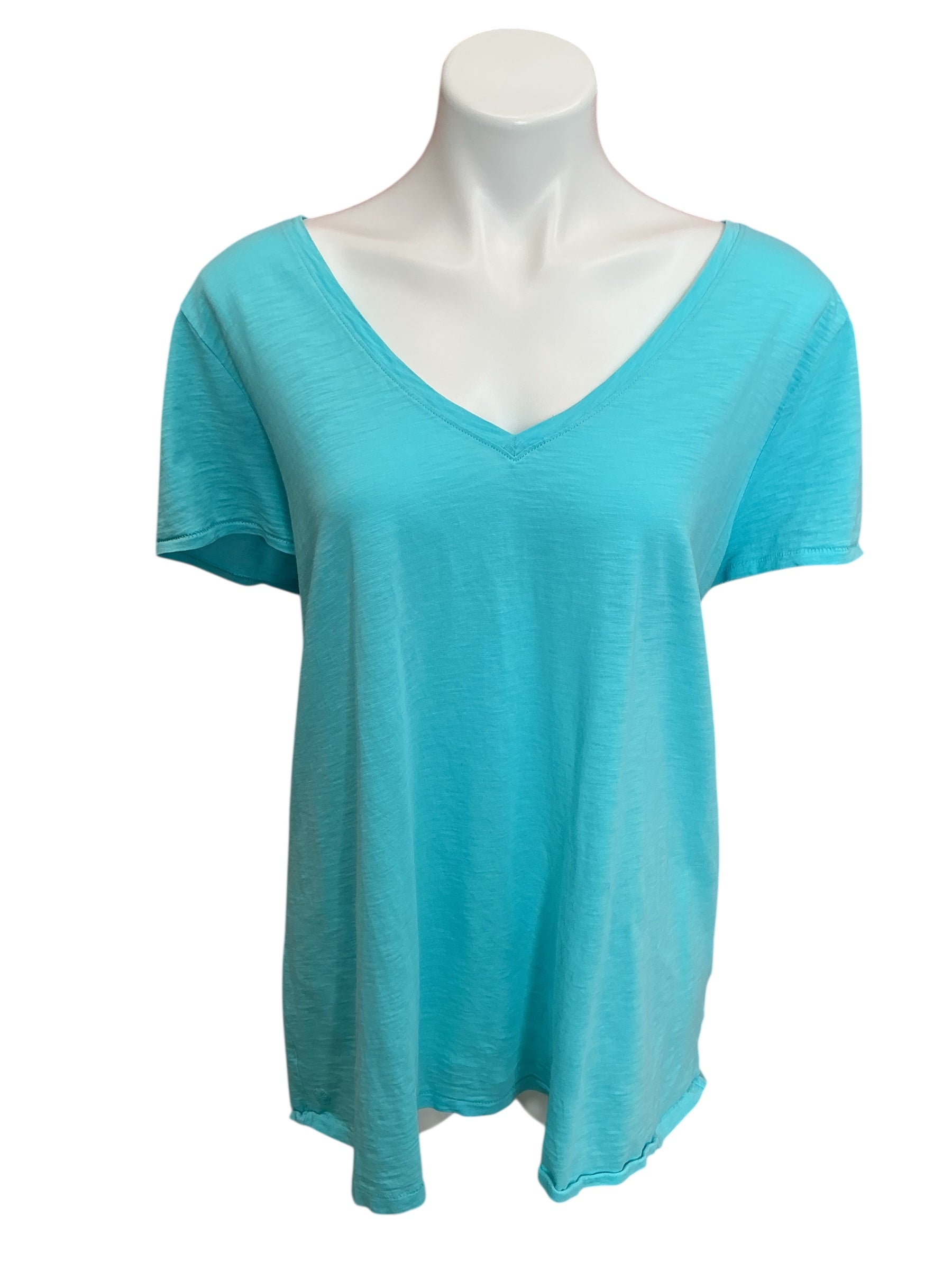 Lilly Pulitzer Etta V-Neck Top Bermuda Blue - Size XXL