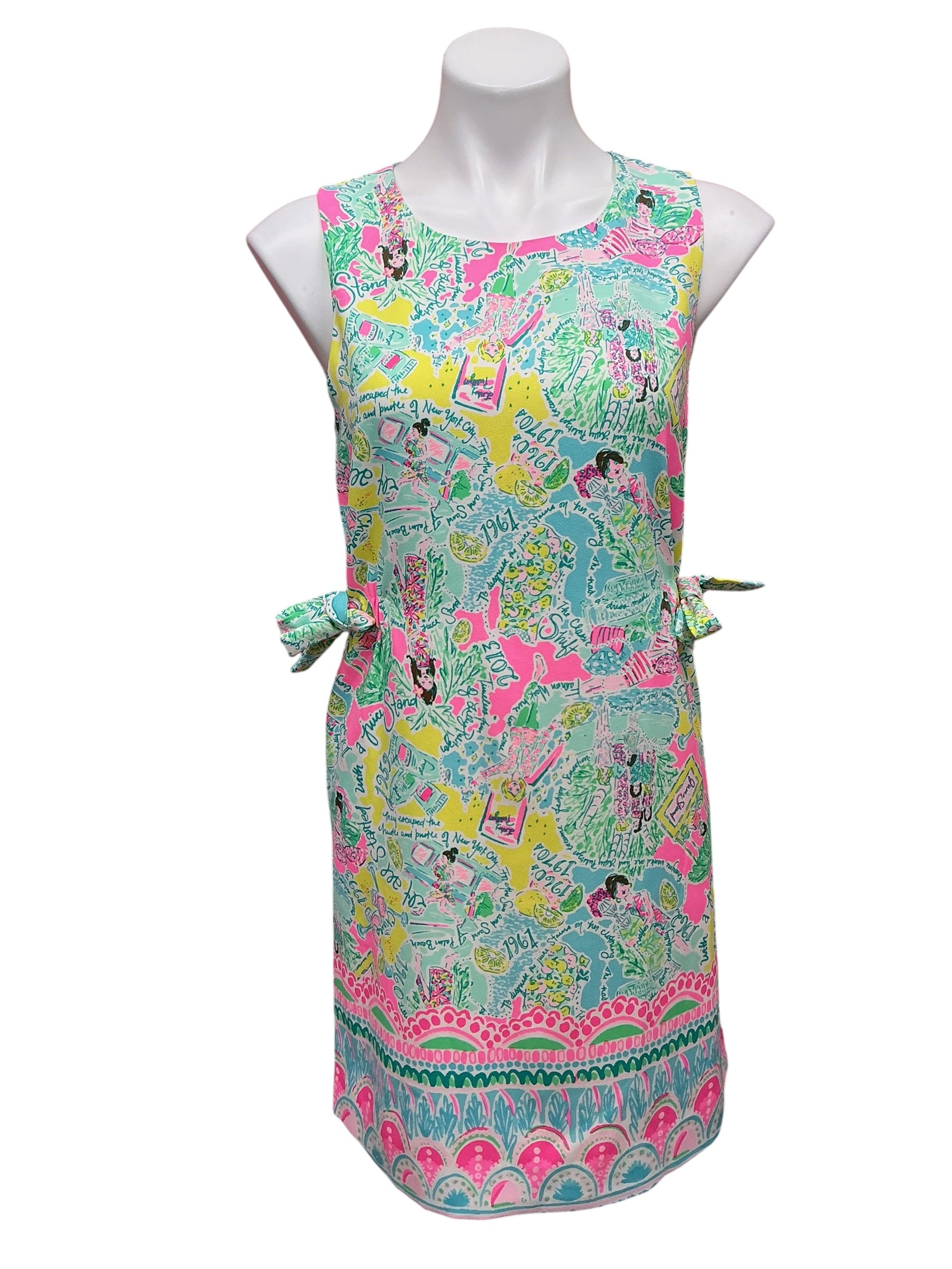 Lilly Pulitzer NWT Marli Stretch Shift Dress Multi Pop Up In The Beginning Engineered Dress - Size 6