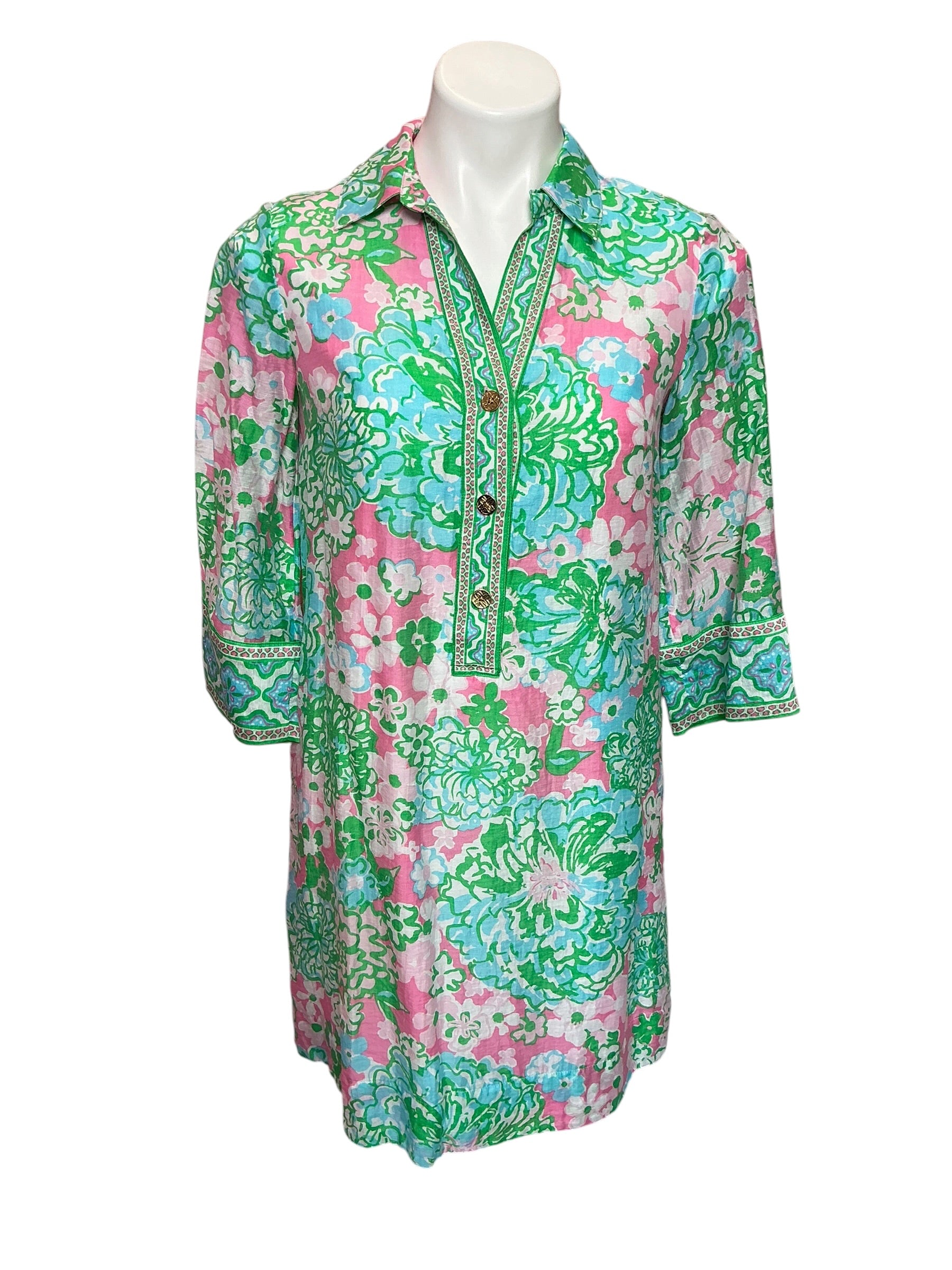 Lilly Pulitzer Daphnie Tunic Dress Plumes in Bloom - Size 00