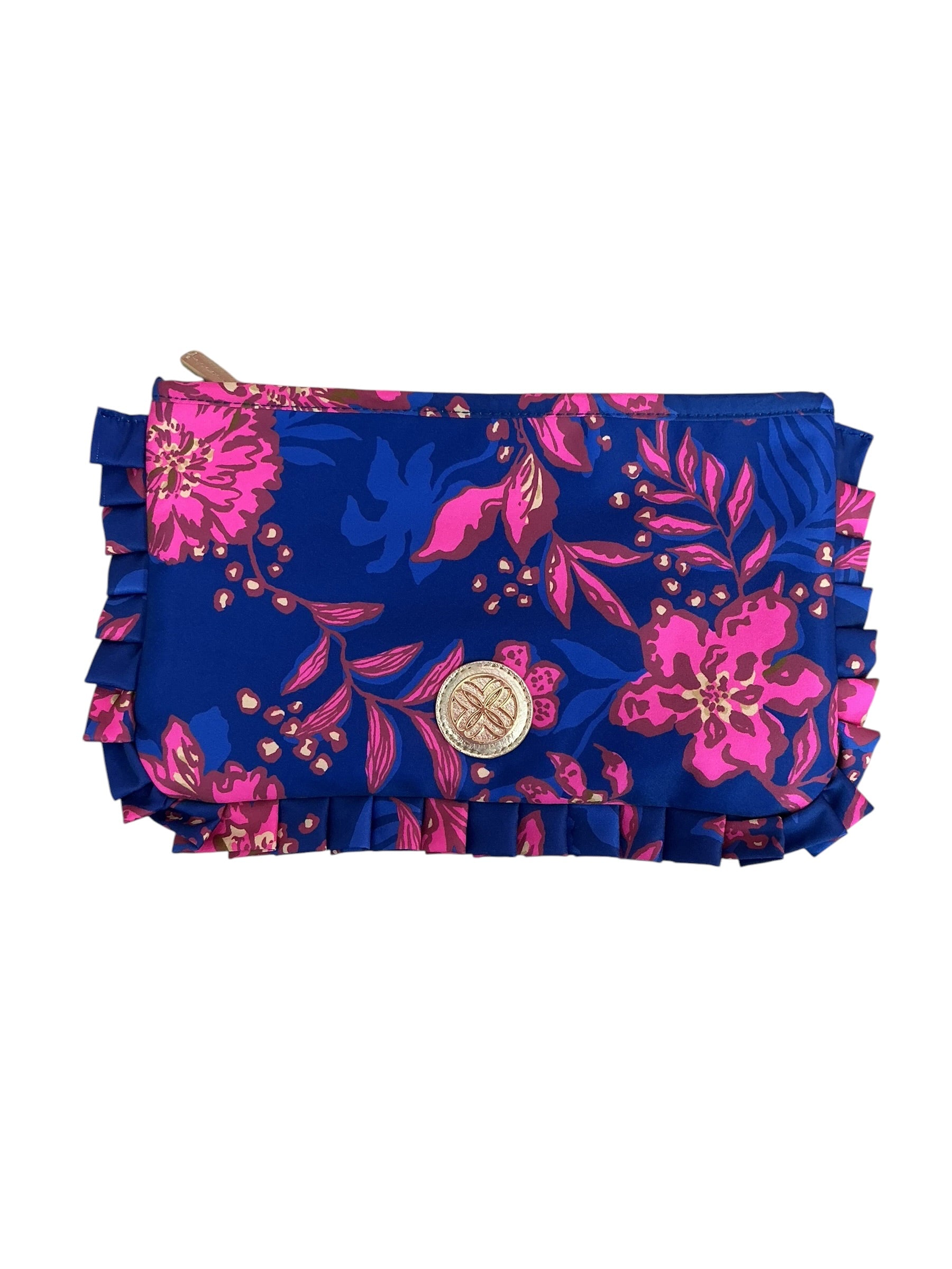 Lilly Pulitzer Ruffle Pouchette Clutch Never Ending Summer