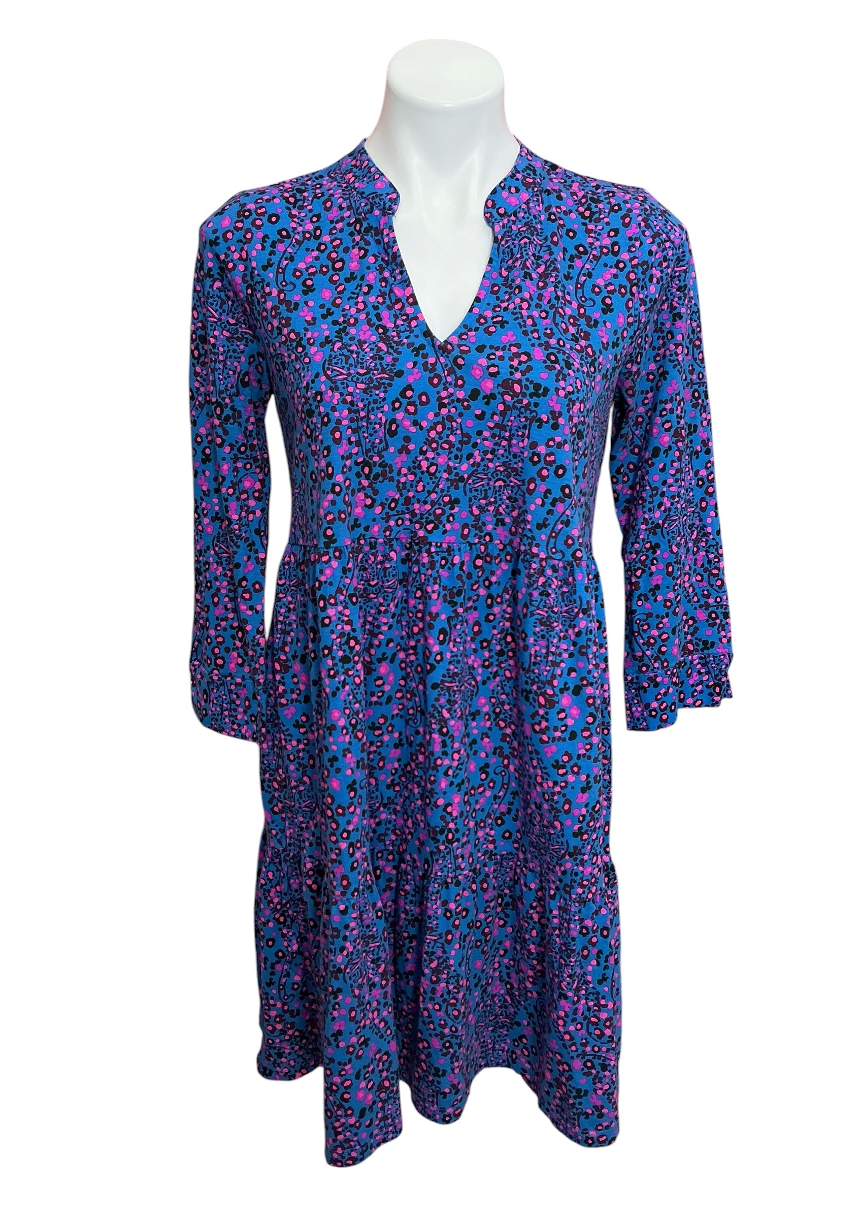 Lilly Pulitzer Alaina Dress Blue Flare Growl And Prowl - Size M
