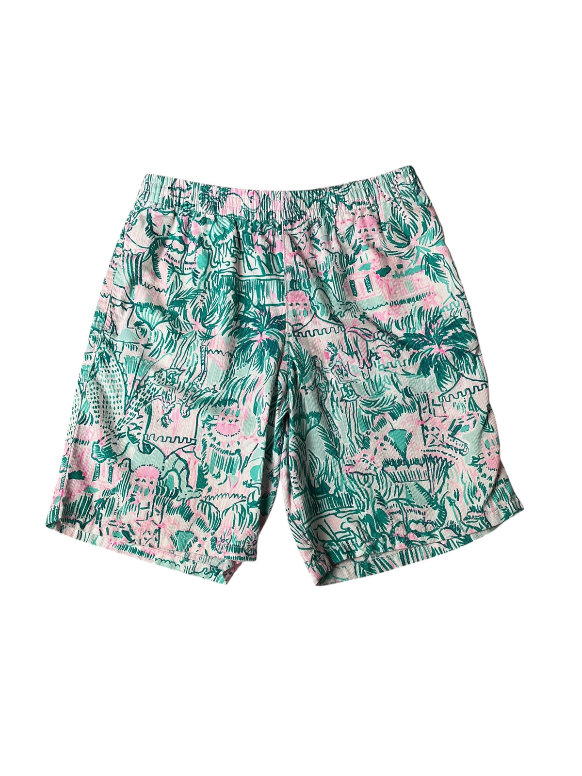 Lilly Pulitzer Boys Beaumont Short Camelflage Bright Agate Green Colorway - Size L