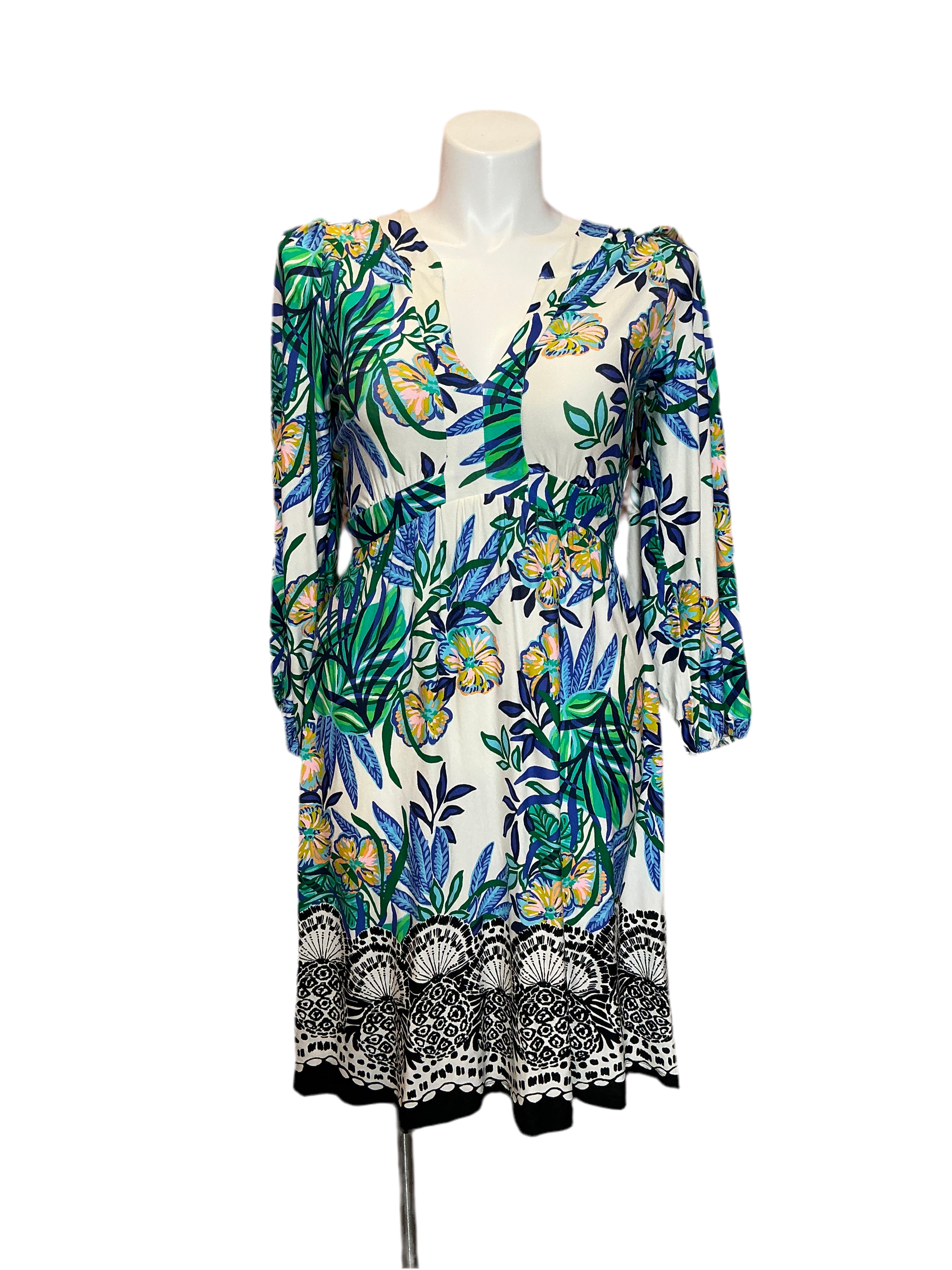 Lilly Pulitzer NWT Wexlee 3/4 Sleeve Dress - Multi Golden Hour Glam Engineered - Size 12
