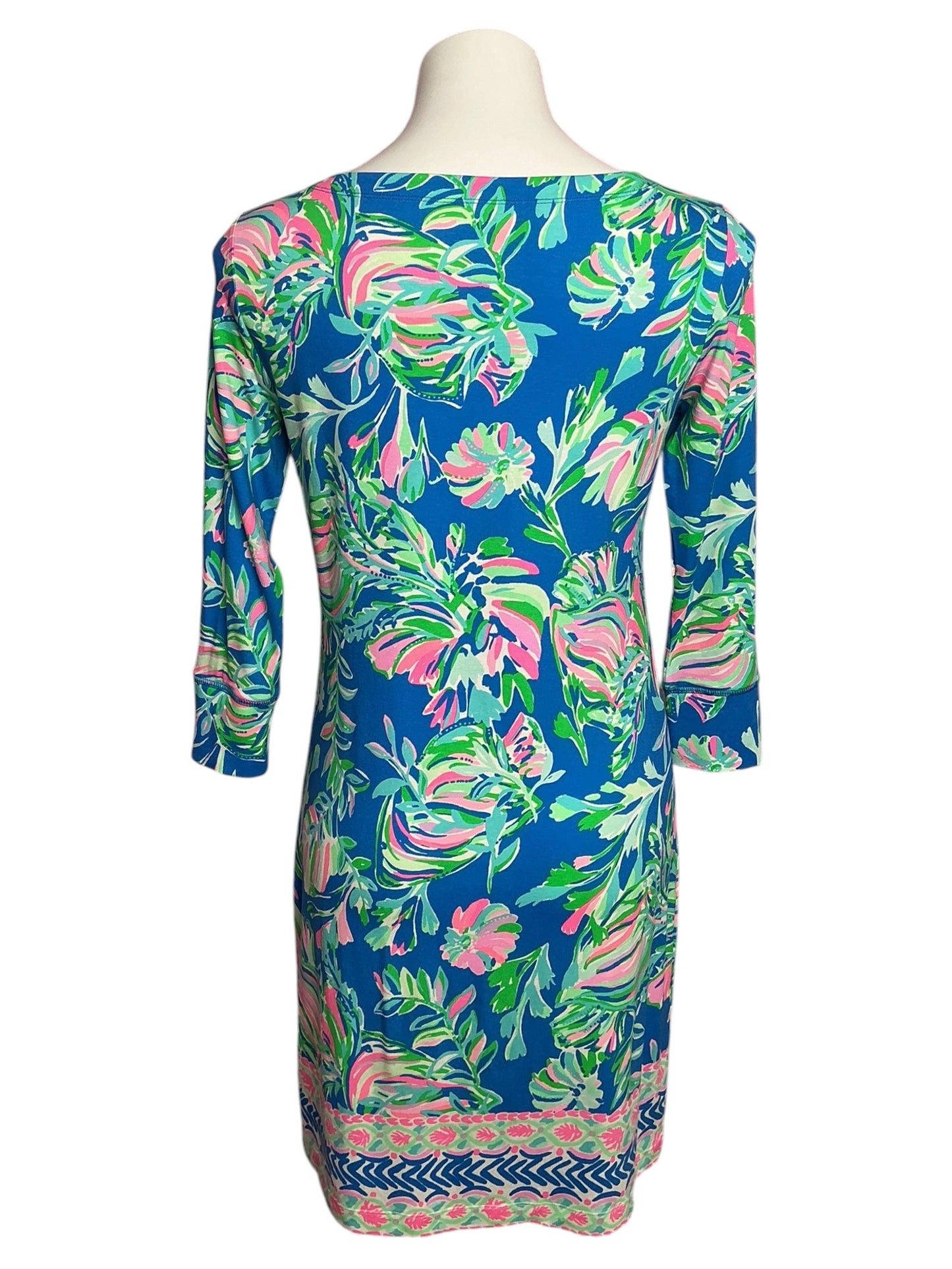Lilly Pulitzer UPF 50+ Sophie Dress Blue Flare Fancy Fins - Size S