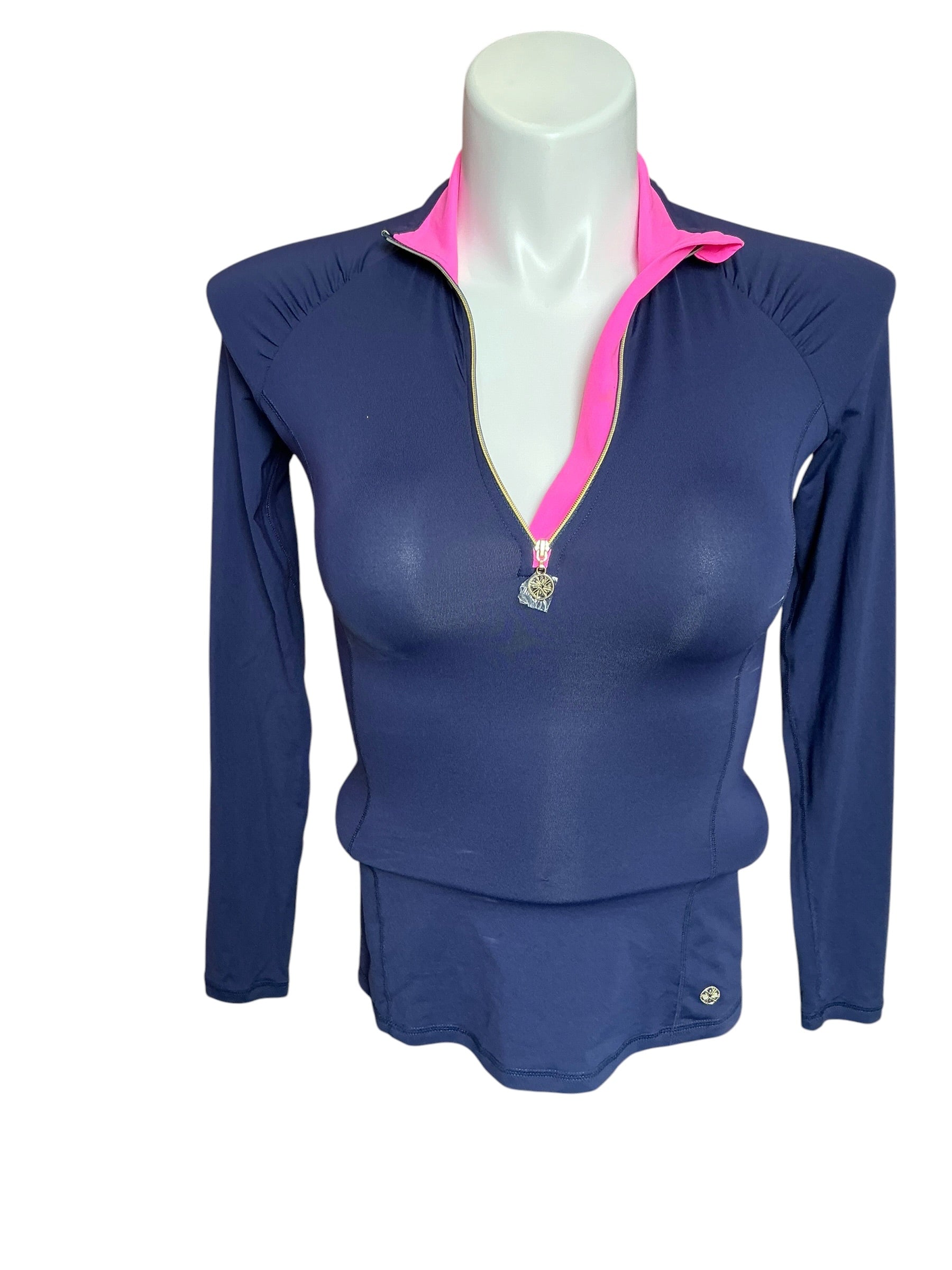 Lilly Pulitzer NWT Justine Half Zip UPF 50+  True Navy - Size XXS