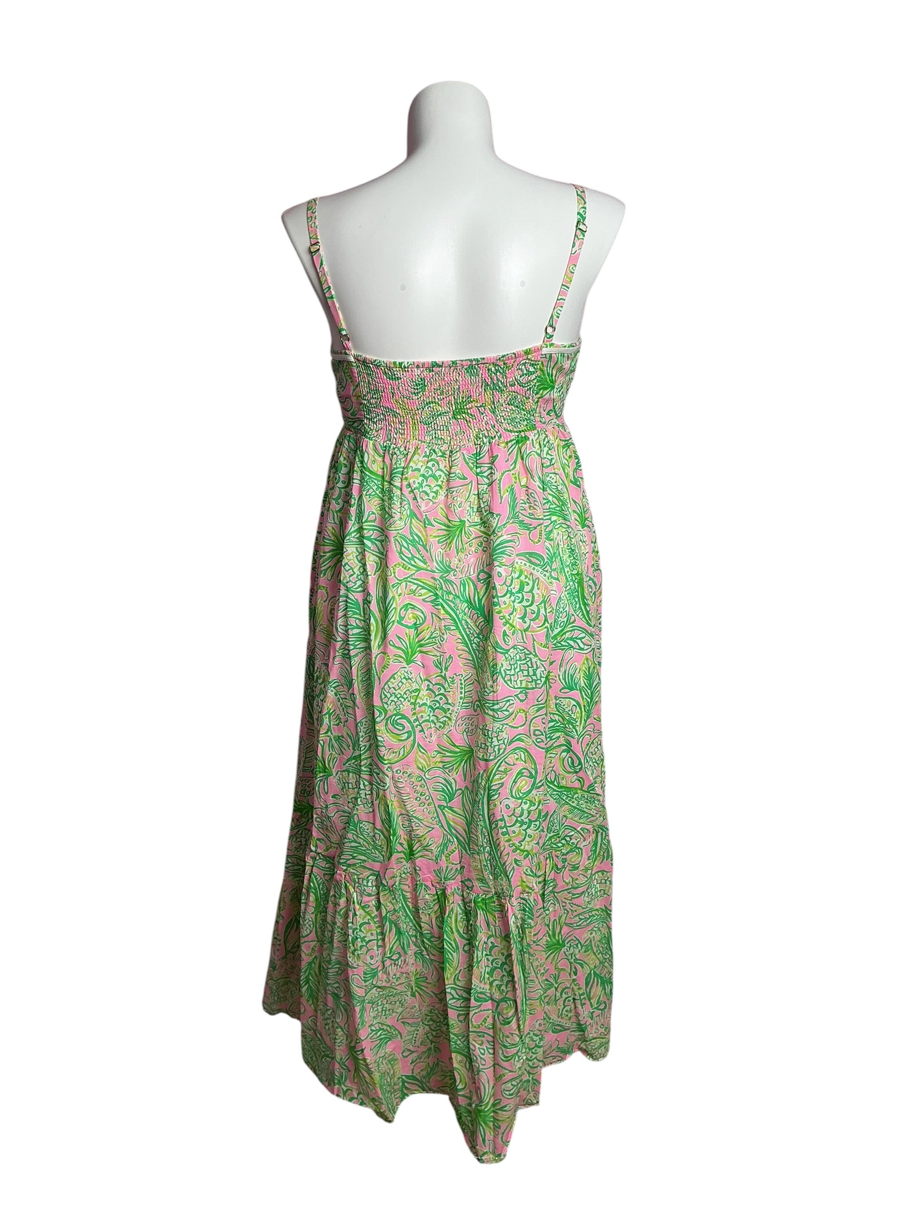 Lilly Pulitzer- Hiedi Cotton Maxi Dress Mandevilla Baby Fins & Flippers Size 16