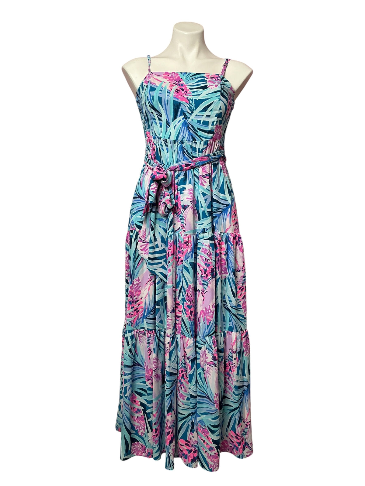 Lilly Pulitzer NWT Ariana Maxi Dress Mr Peacock Blue Tweethearts - Size 4