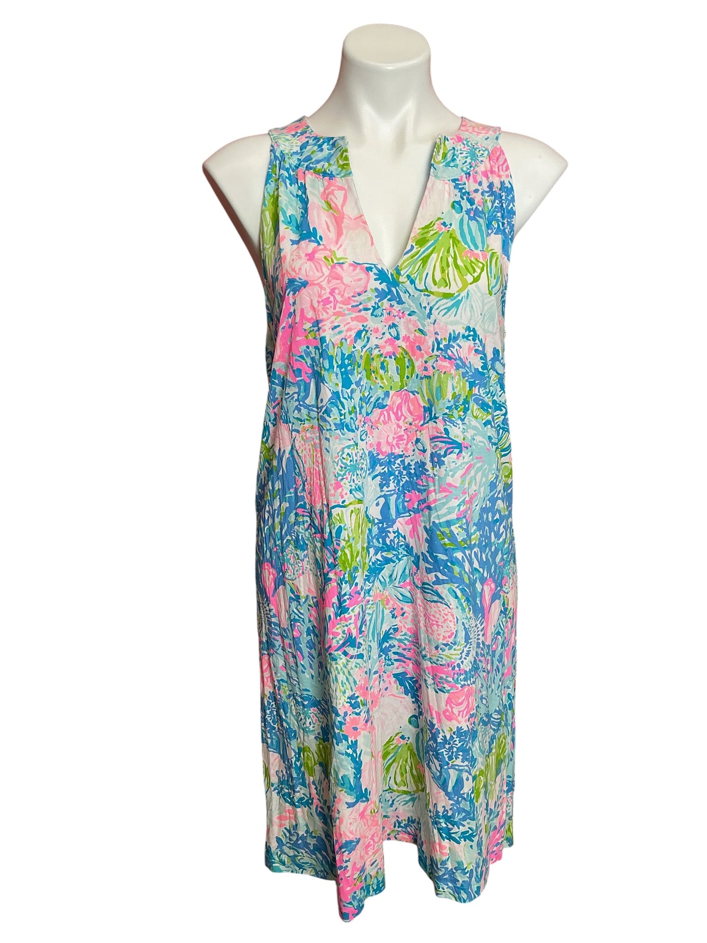 Lilly Pulitzer Ross Knit Shift Dress Fished My Wish - Size L