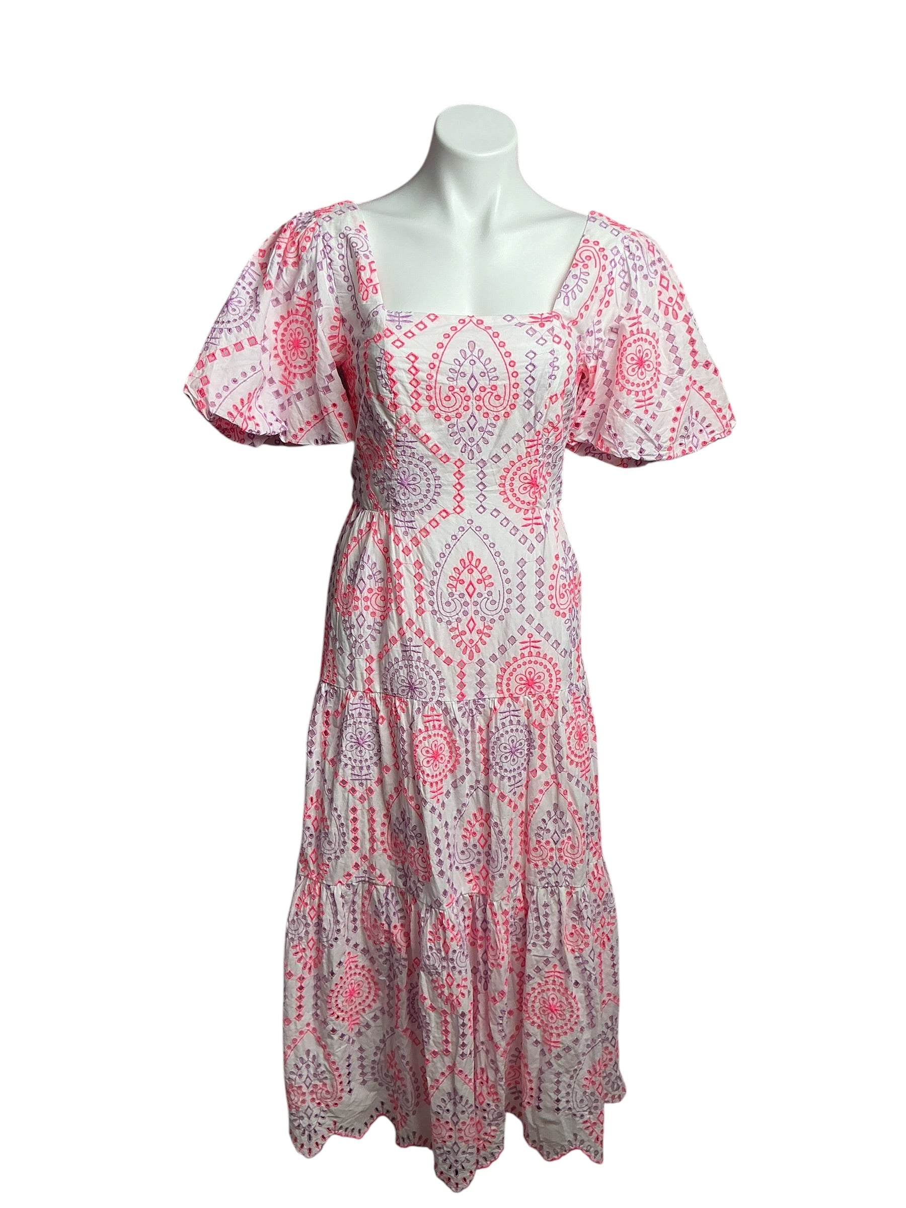 Lilly Pulitzer- Katalina Midi Dress Multi Sunset Dreamer Eyelet Size 2