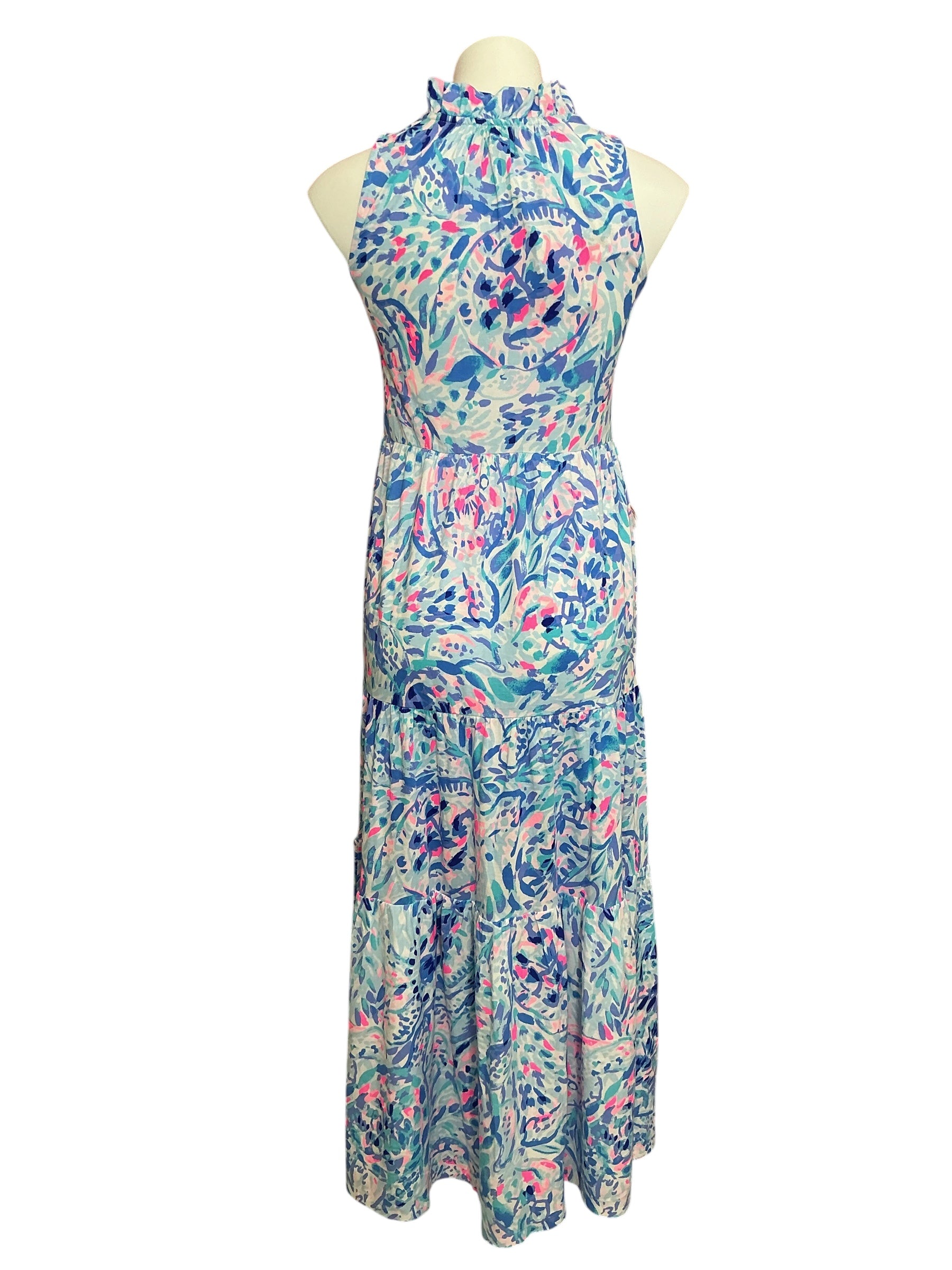 Lilly Pulitzer NWT Malone Maxi Dress Breakwater Blue Tint Party Wave - Size XXS