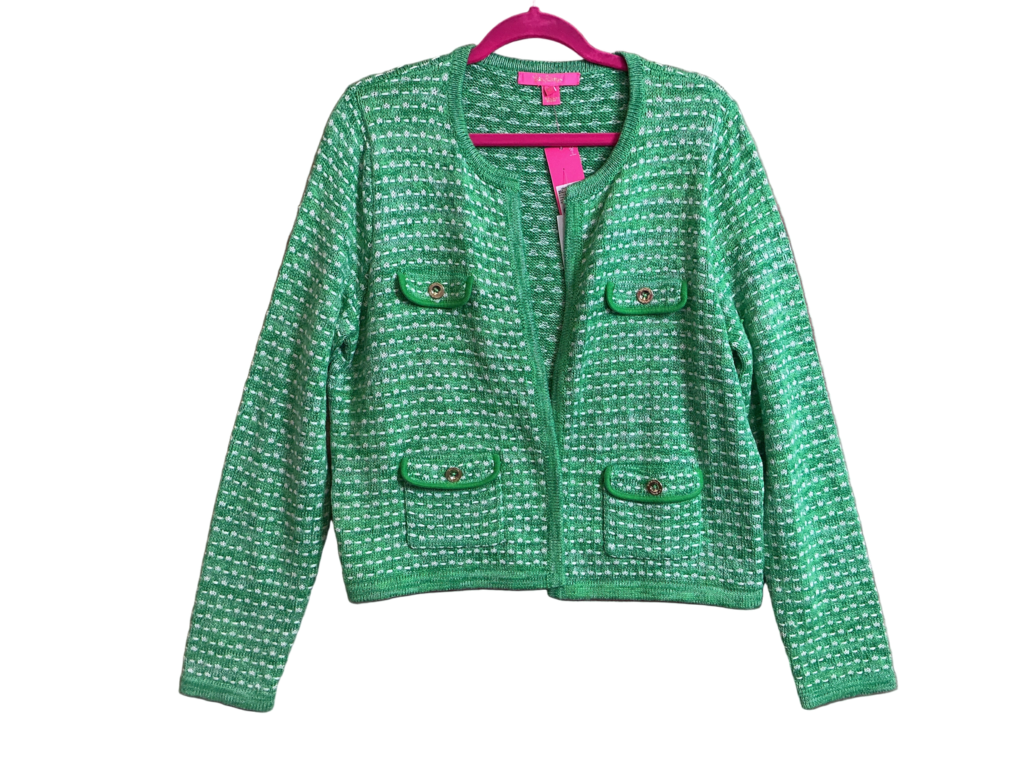 Lilly Pulitzer NWT - Kienna Cardigan - Gecko Green Metallic Marl