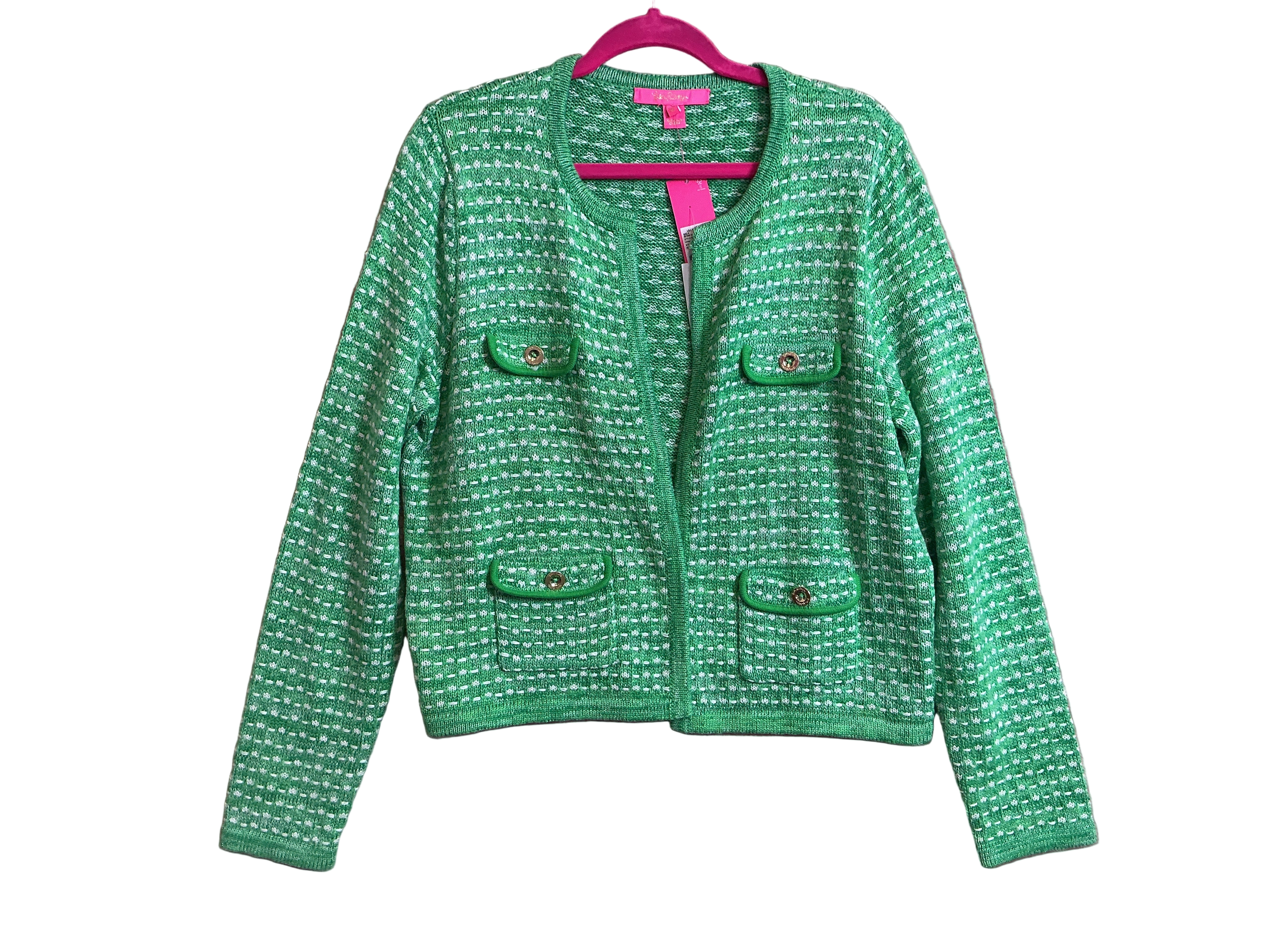 Lilly Pulitzer NWT - Kienna Cardigan - Gecko Green Metallic Marl