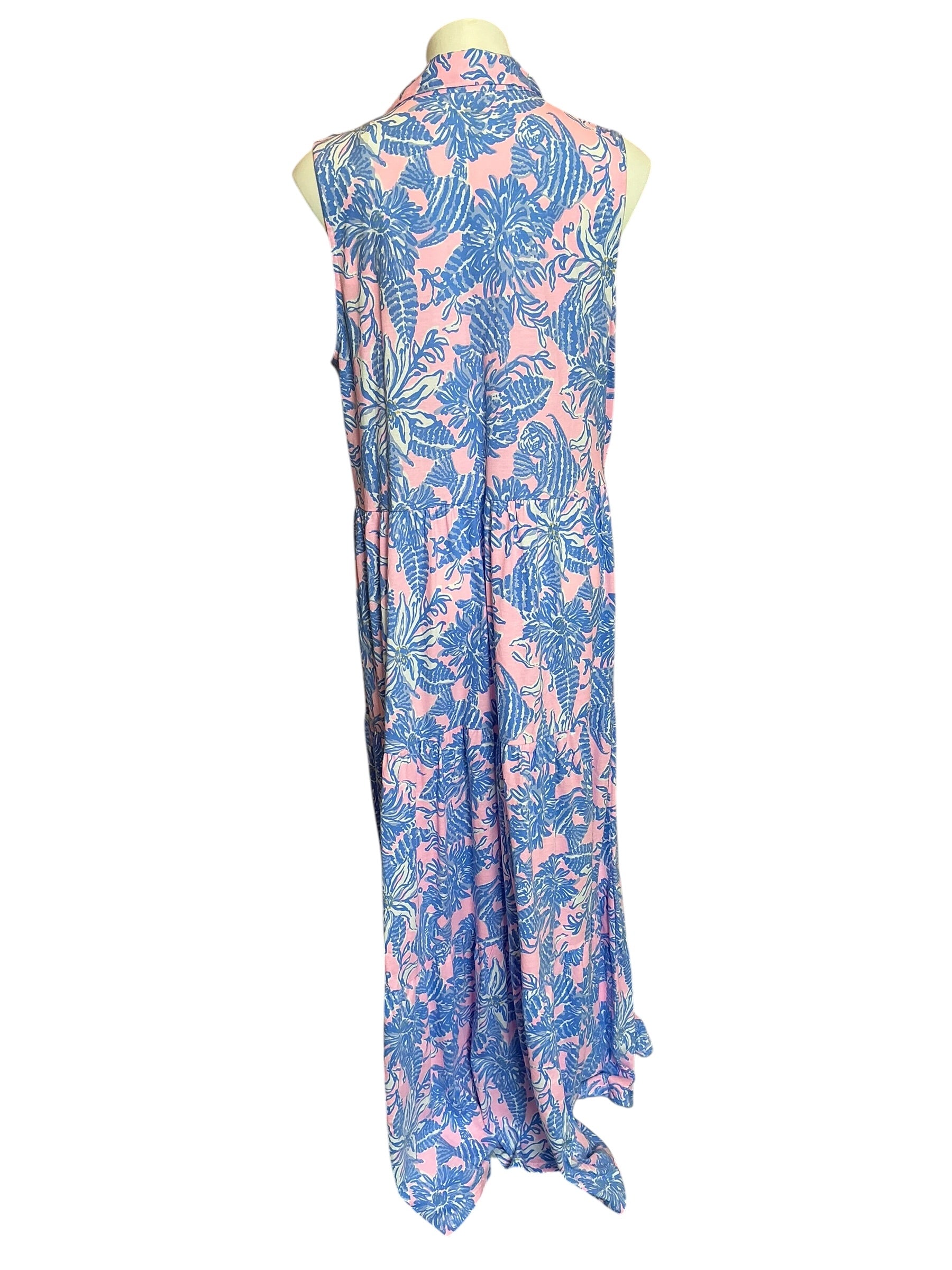 Lilly Pulitzer NWT Riegan Maxi Dress Conch Shell Pink Up Scale - Size XL