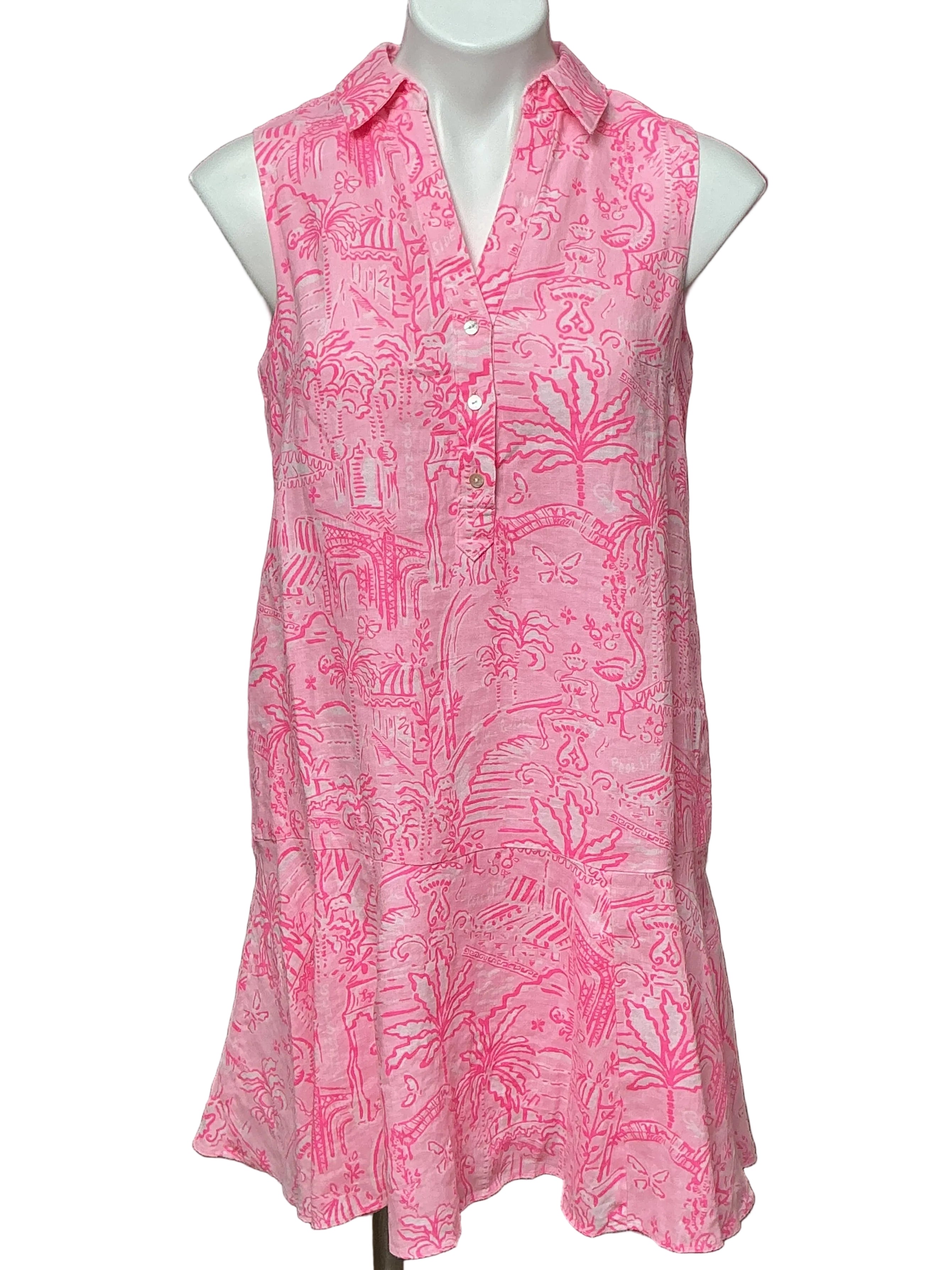Lilly Pulitzer NWT - Ellowyn Linen Dress - Conch Shell Pink Pennys Playground - Size XS