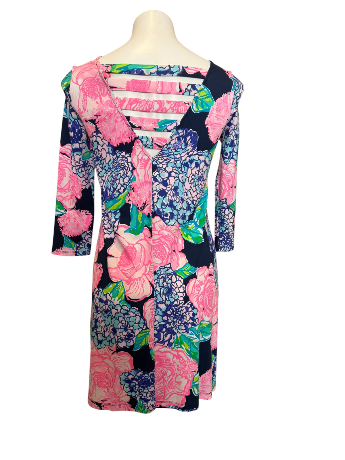Lilly Pulitzer NWT Ophelia Dress High Tide Navy Hey Hey Bouquet - Size S