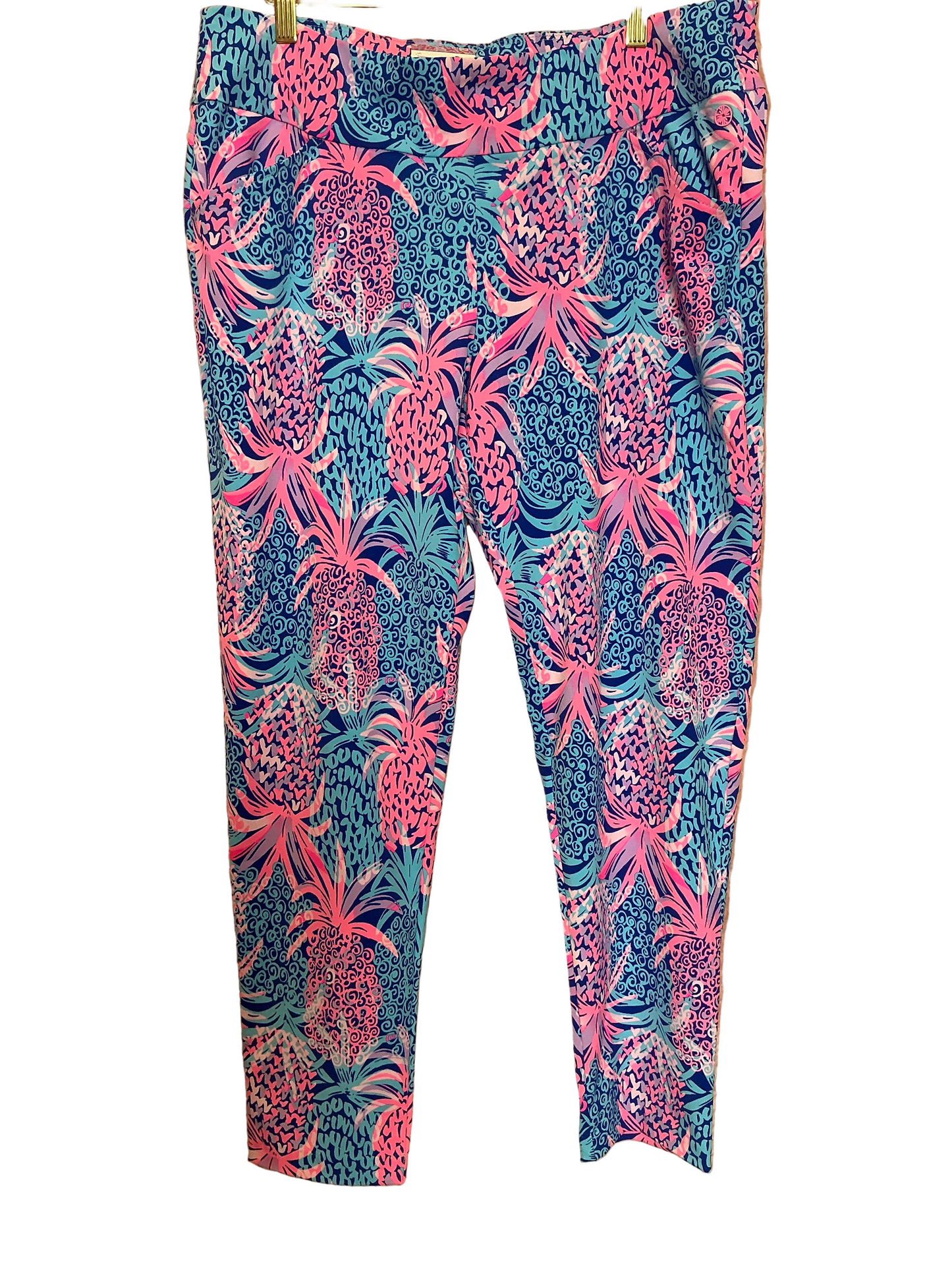 Lilly Pulitzer Corso Pant Borealis Blue Tropic Down Low - Size 16