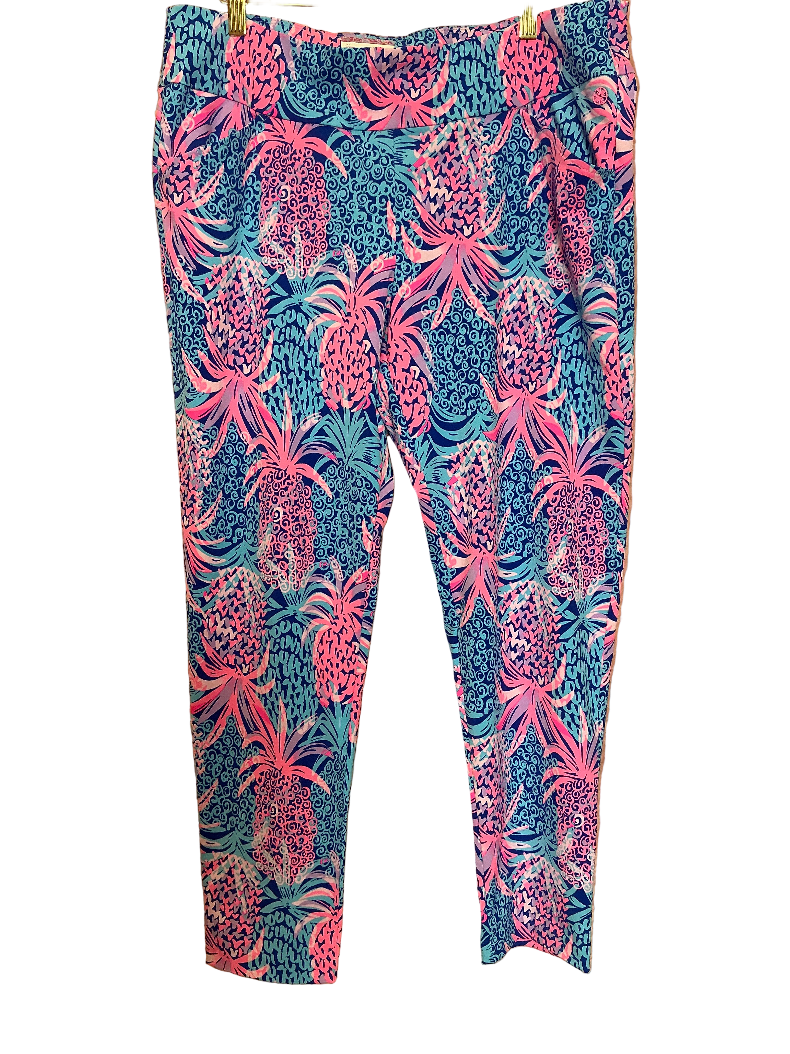 Lilly Pulitzer Corso Pant Borealis Blue Tropic Down Low - Size 16