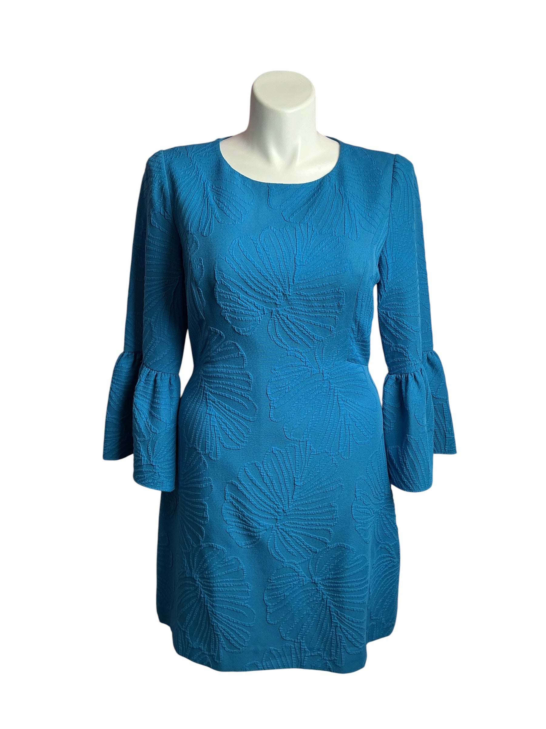 Lilly Pulitzer- NWT Viola Dress Macaw Blue Who Let The Fronds Out Pucker Jacquard Size 14