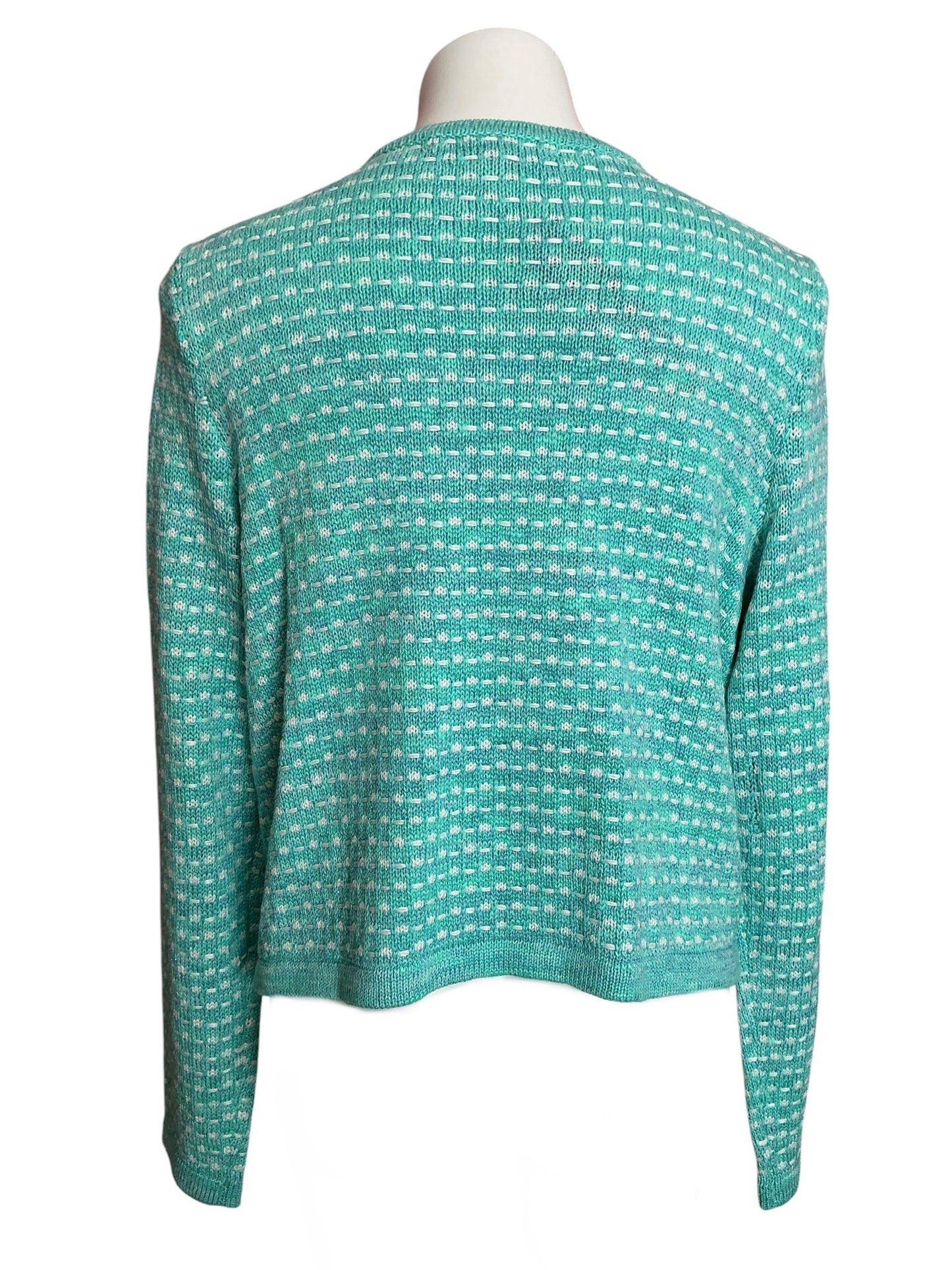 Lilly Pulitzer NWT Kienna Cardigan Blue Horizon Metallic Marled Knit - Size L