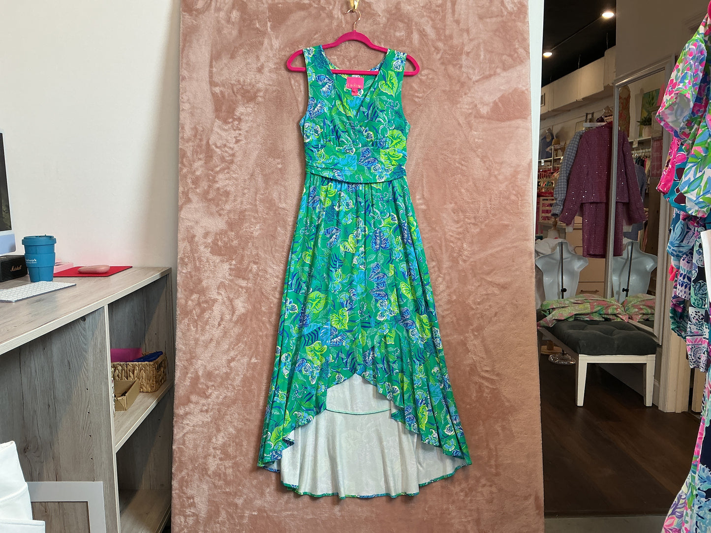 Lilly Pulitzer NWT Moana Maxi Dress Botanical Green In A Flutter - Size S
