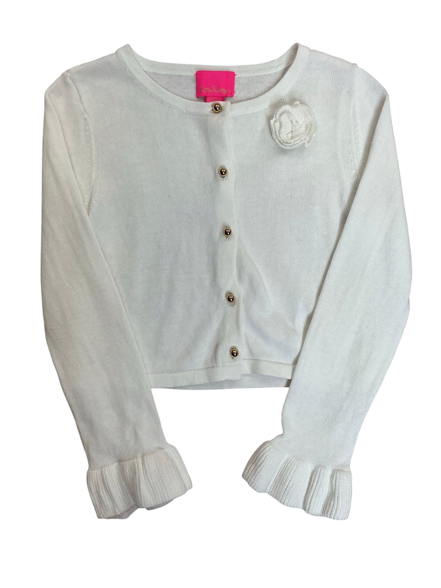 Lilly Pulitzer Kids Girls Lyanna Cardigan Resort White - Size M 6-7
