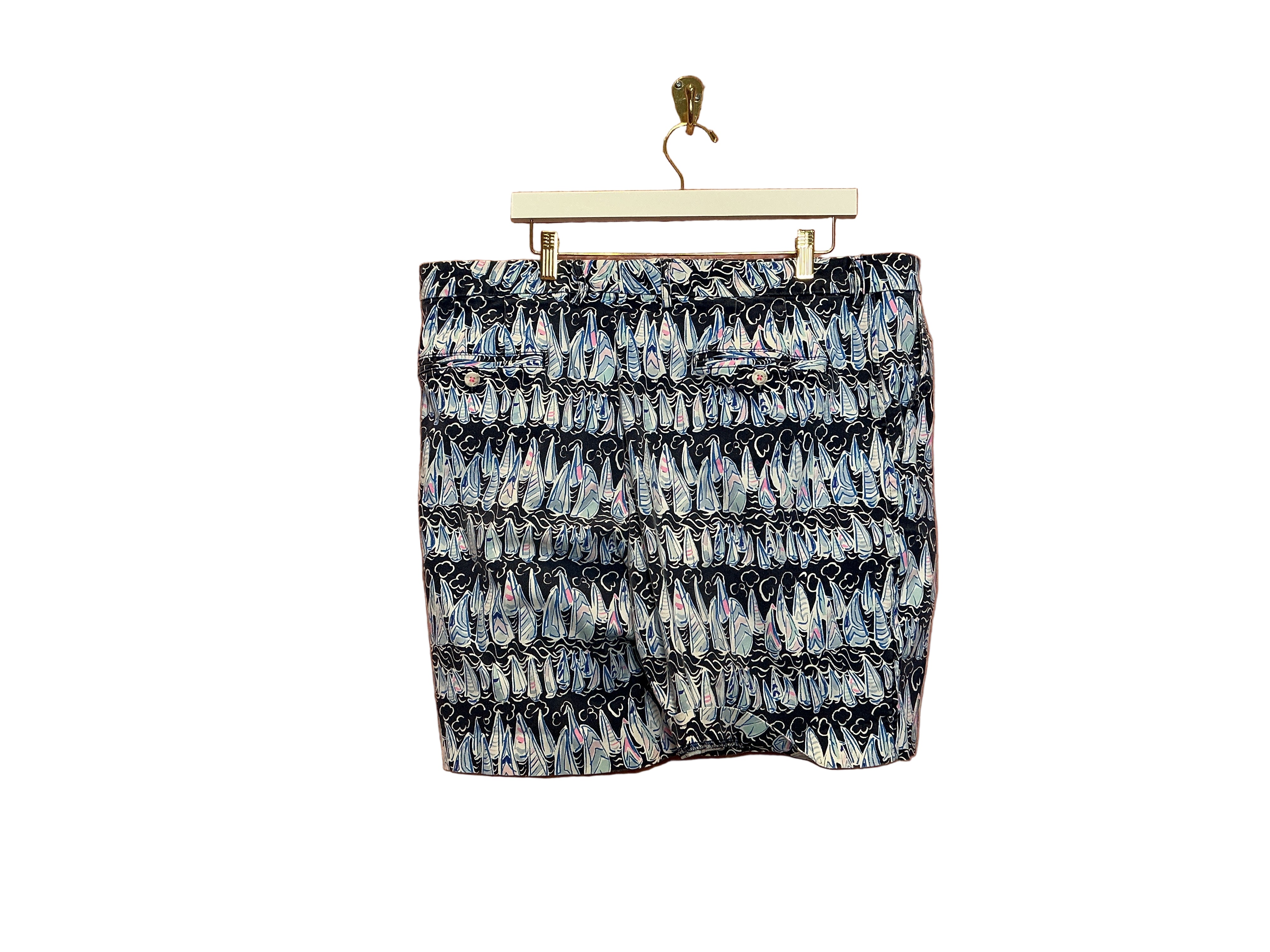 Lilly Pulitzer Men Beaumont Shorts Low Tide Navy Sails and Stripes Size 40