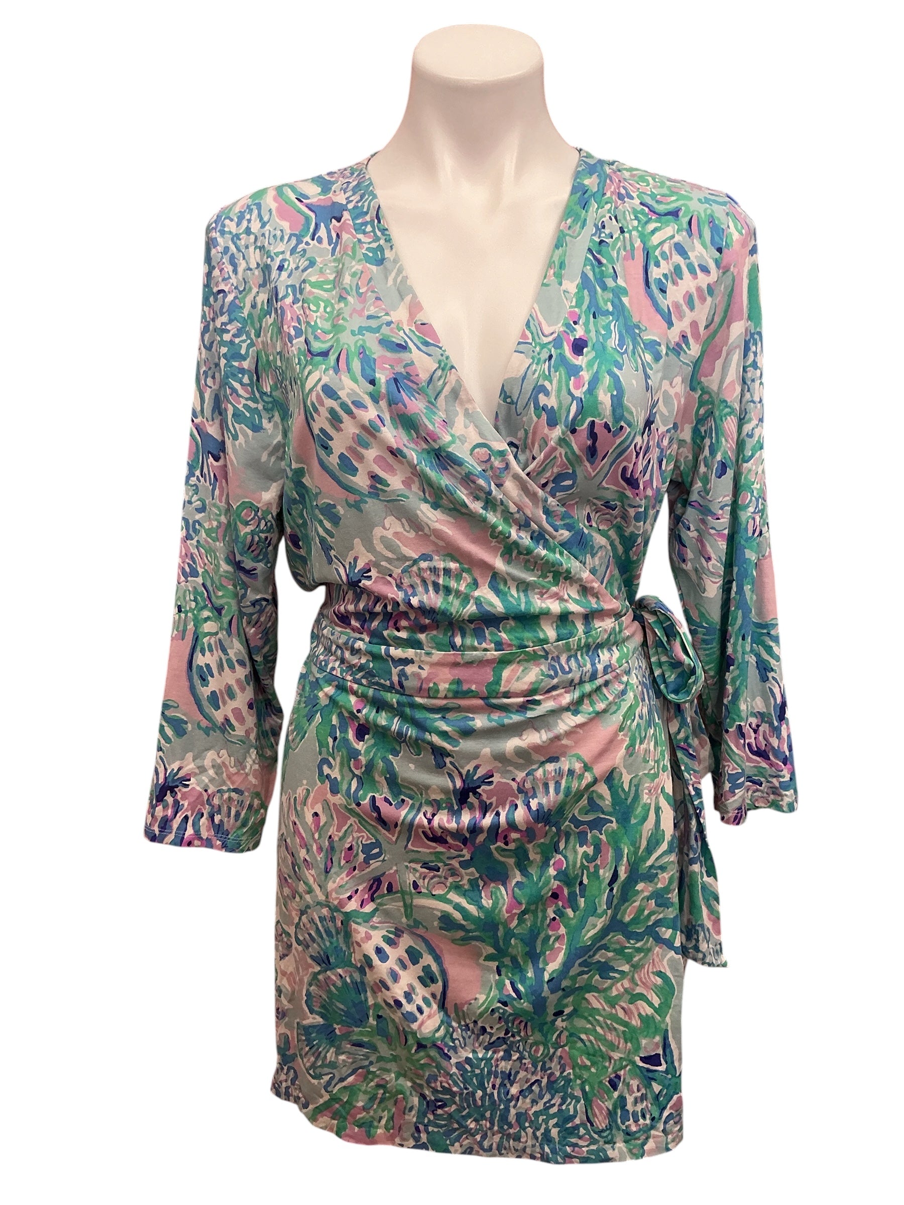 Lilly Pulitzer Karlie Wrap Romper Bennet Blue Celestial Seas - Size XL