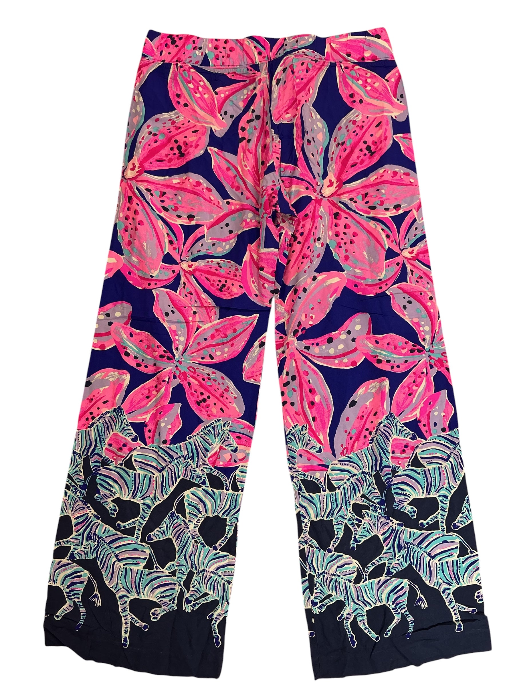 Lilly Pulitzer Bal Harbour Palazzo Pants Royal Purple Wild Child Engineered - Size M
