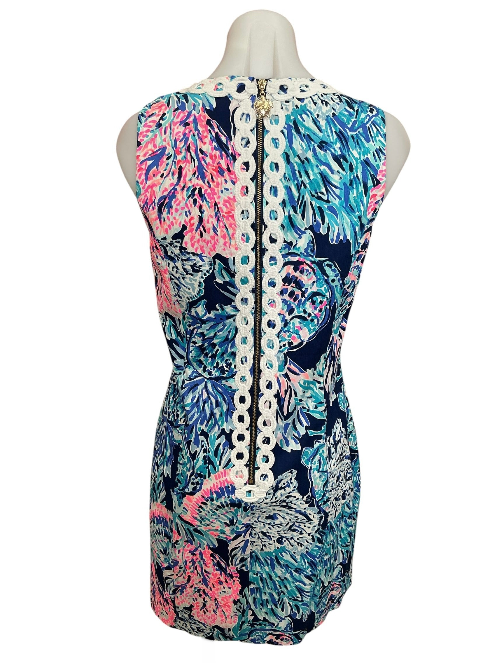 Lilly Pulitzer NWT Mila Stretch Shift Dress High Tide Navy Party In Paradise - Size 6
