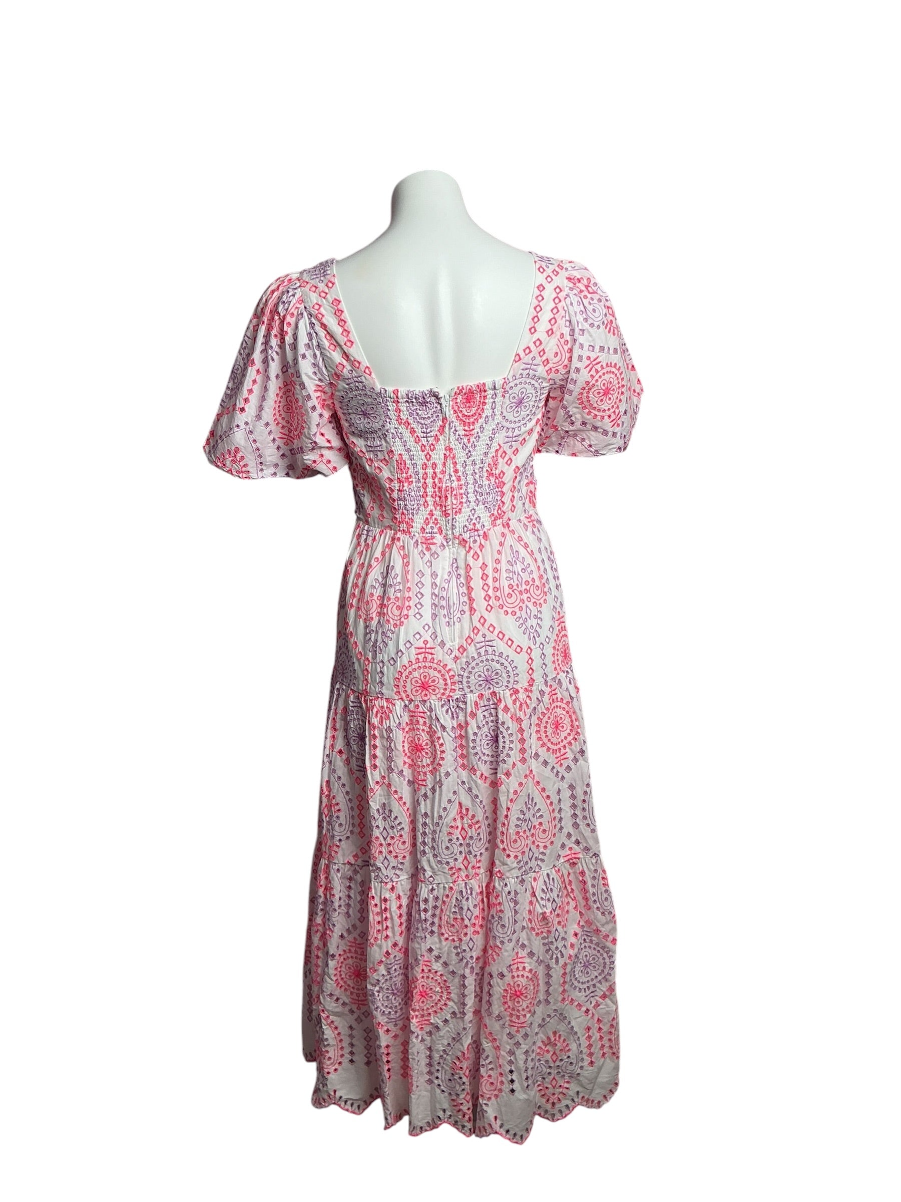 Lilly Pulitzer- Katalina Midi Dress Multi Sunset Dreamer Eyelet Size 2