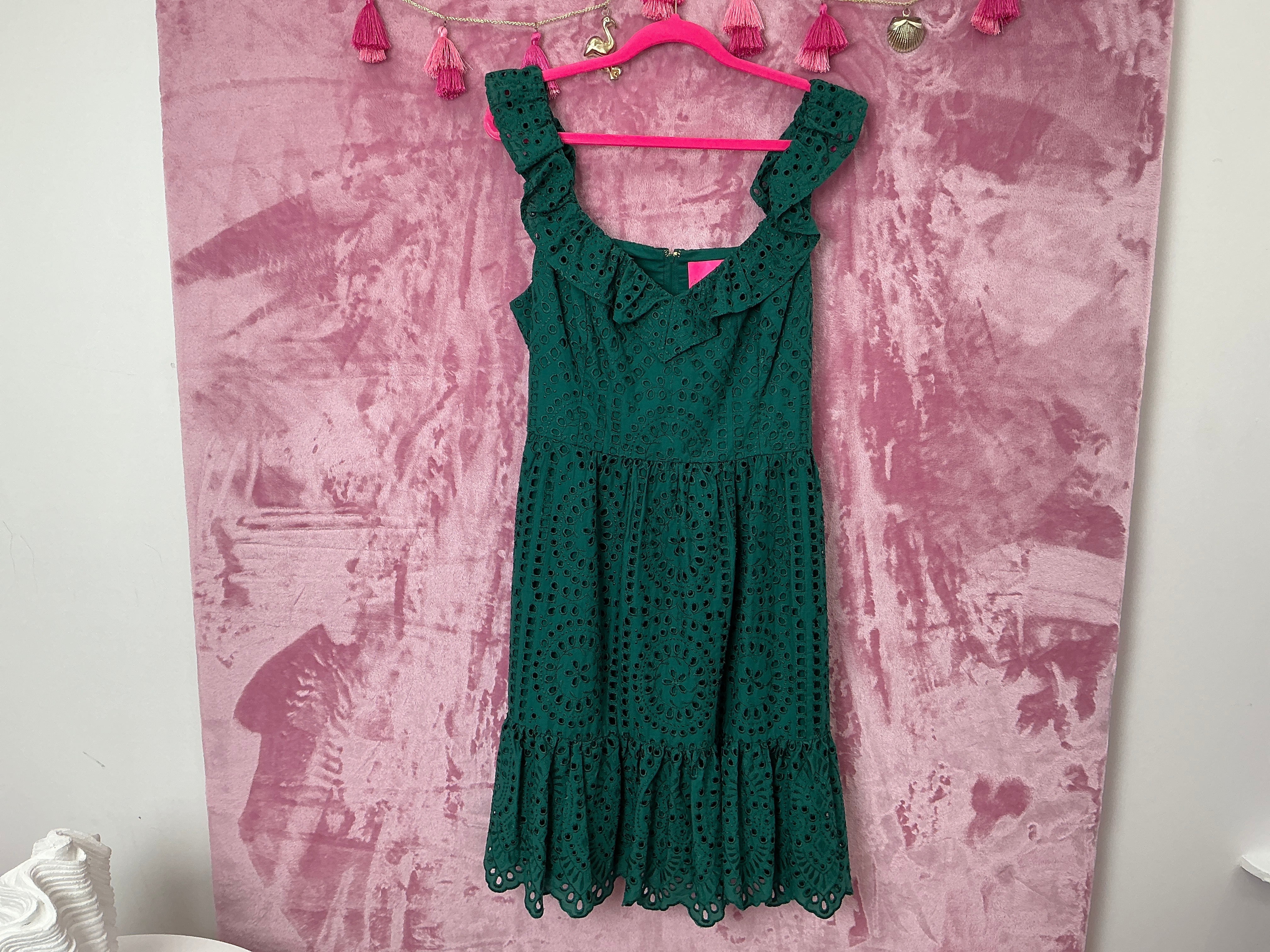 Lilly Pulitzer Dress NWT - Lexalyn Eyelet Dress - Hosta Green - Moroccan Eyelet - Size 16
