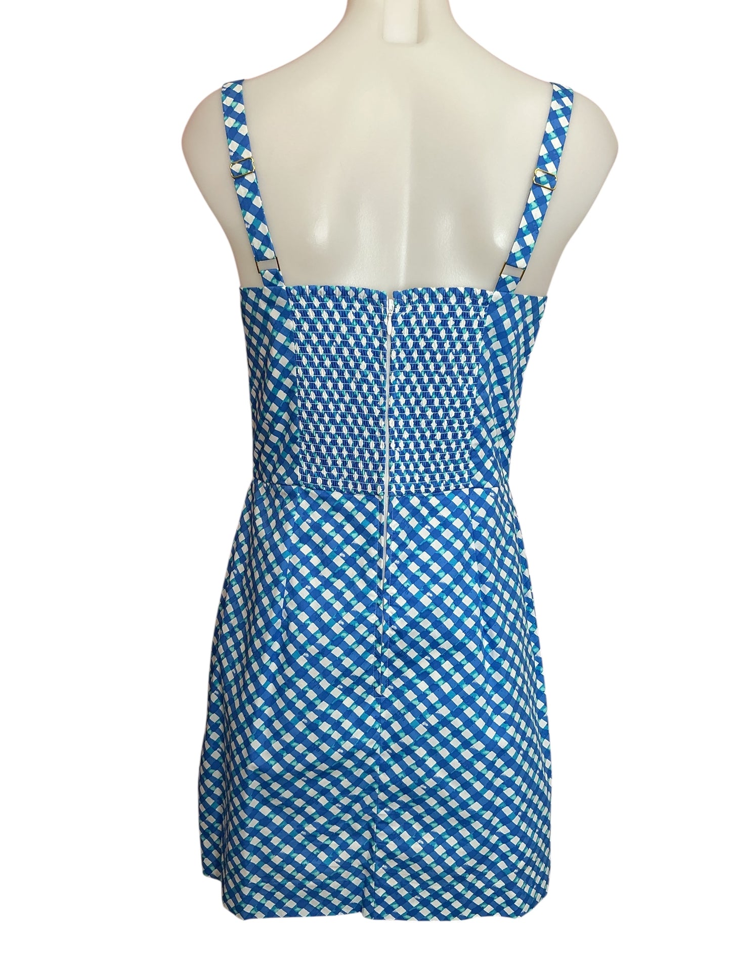 Lilly Pulitzer Lawless Sleeveless Romper Boca Blue Double Checking - Size 4