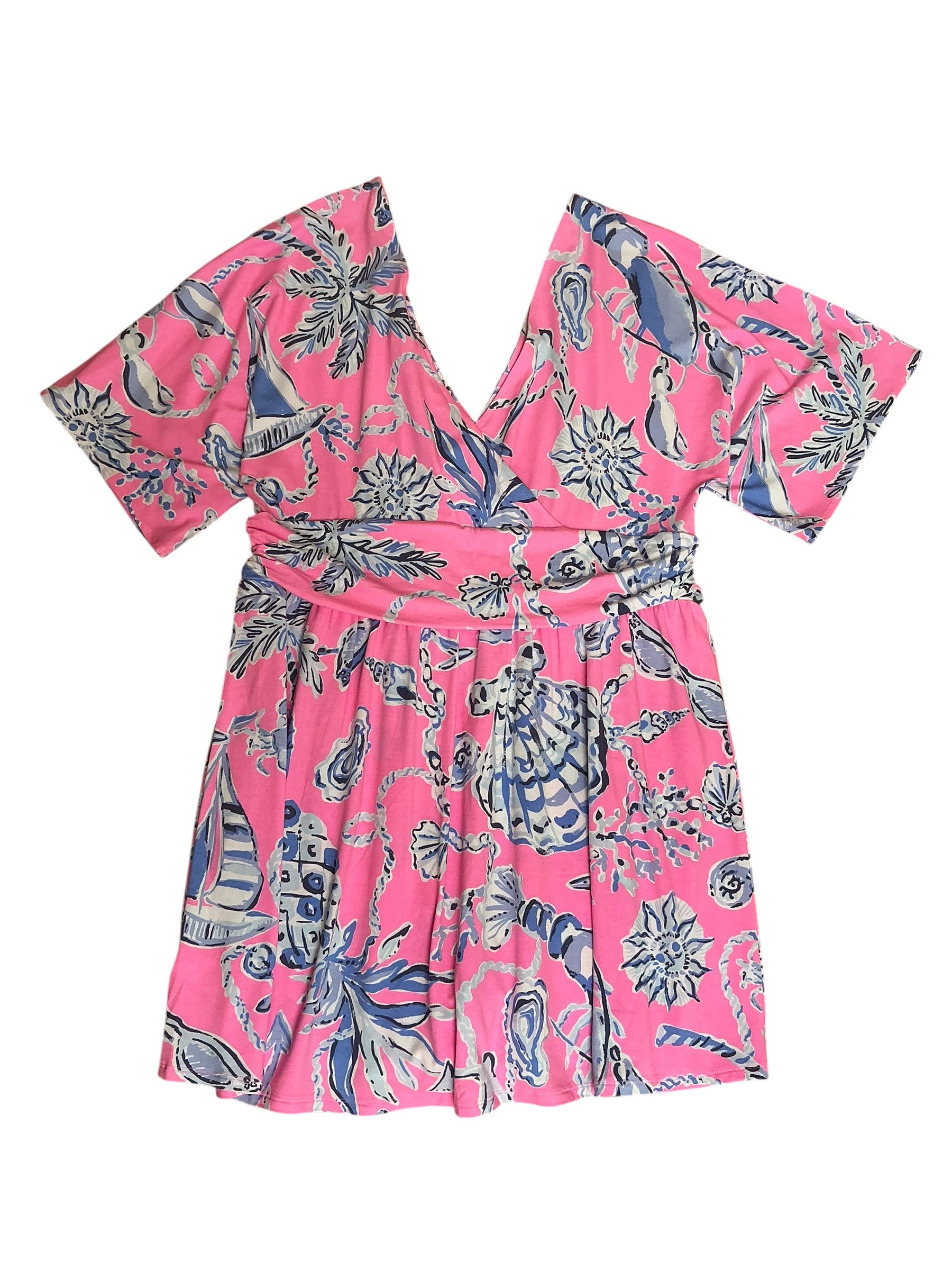 Lilly Pulitzer NWT Parigi Skort Romper Rousseau Pink Oversized Barefoot Beauty - Size XXL